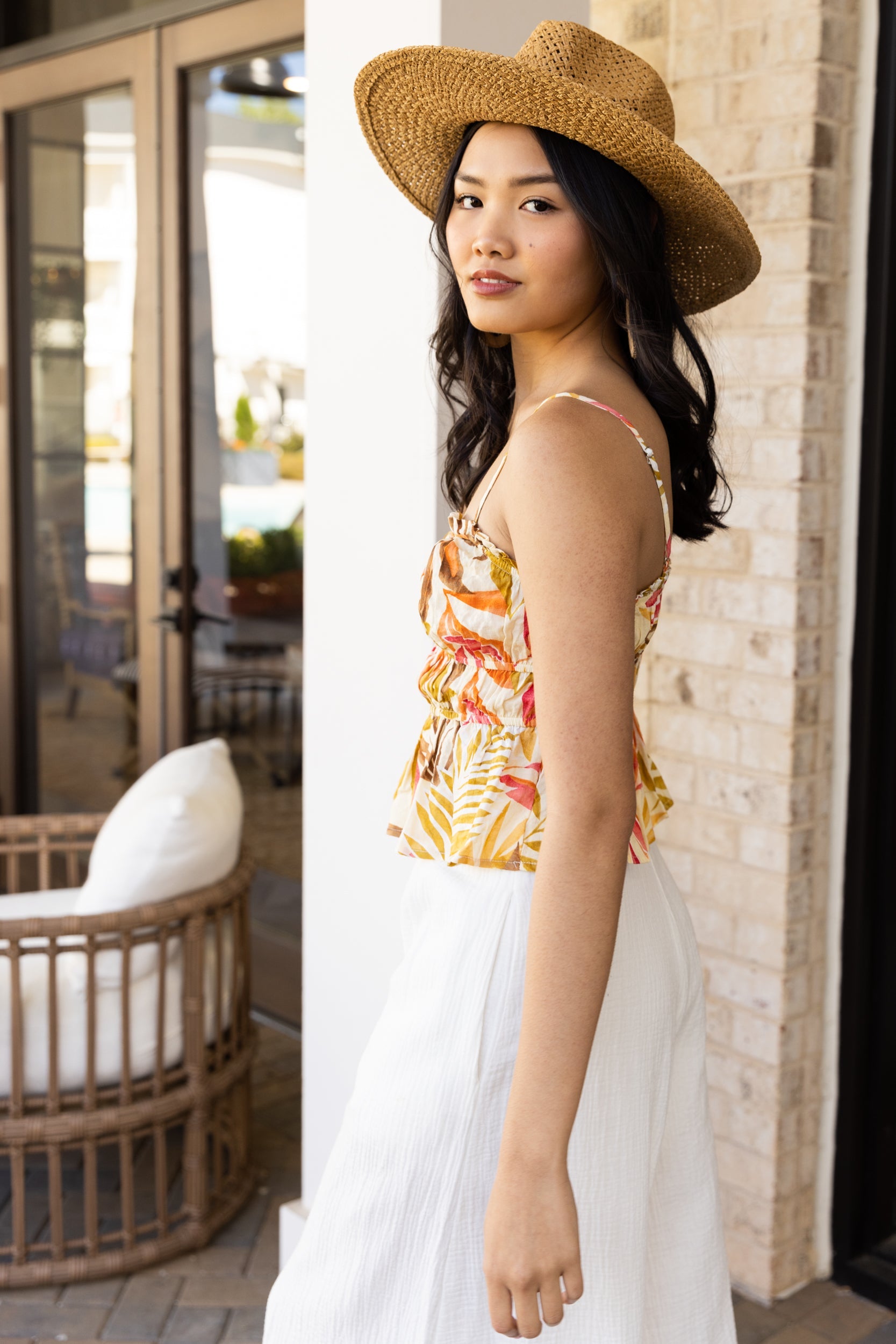 SALE - Catarina Tropical Floral Ruched Cami