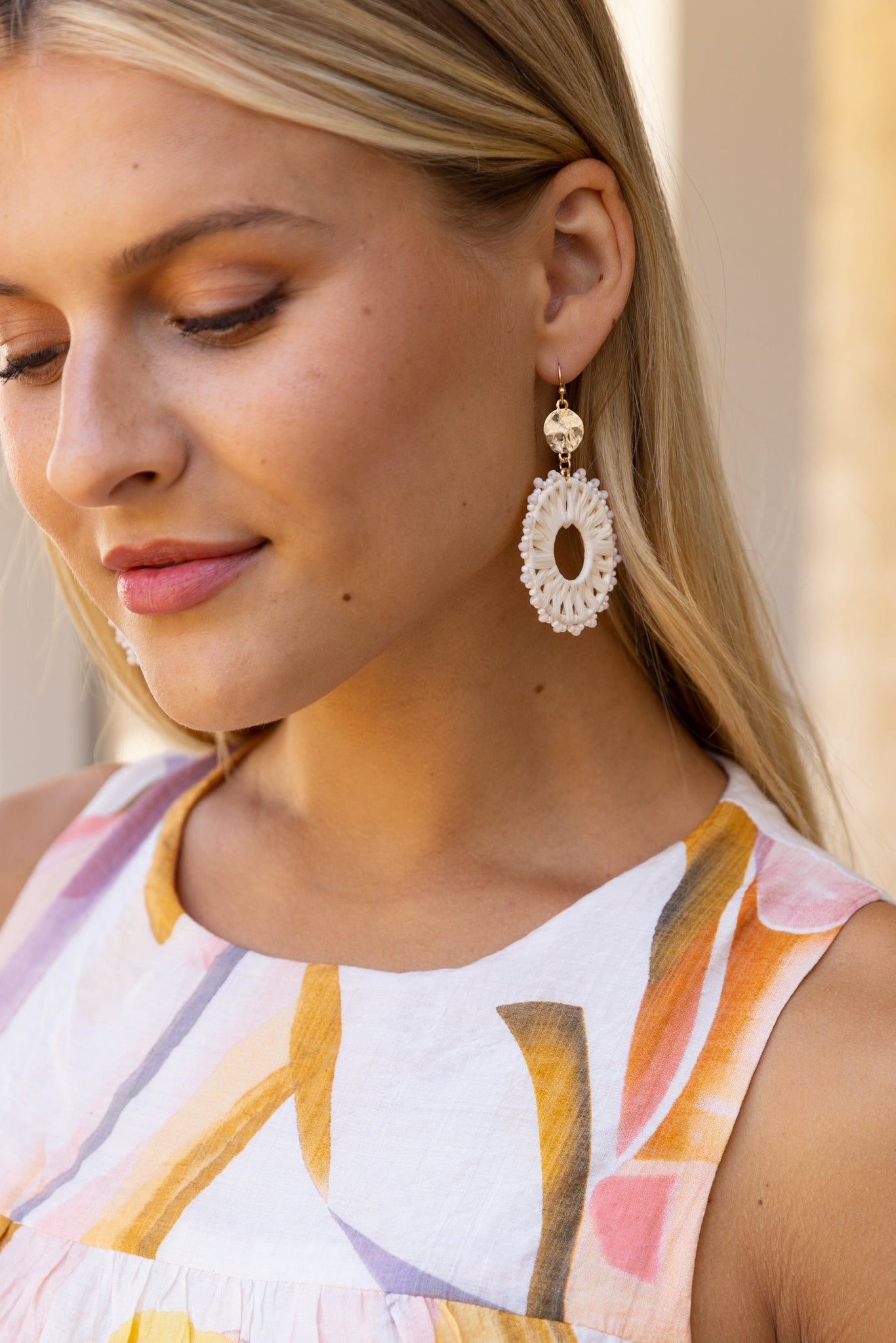 Lana Raffia Circle Earrings
