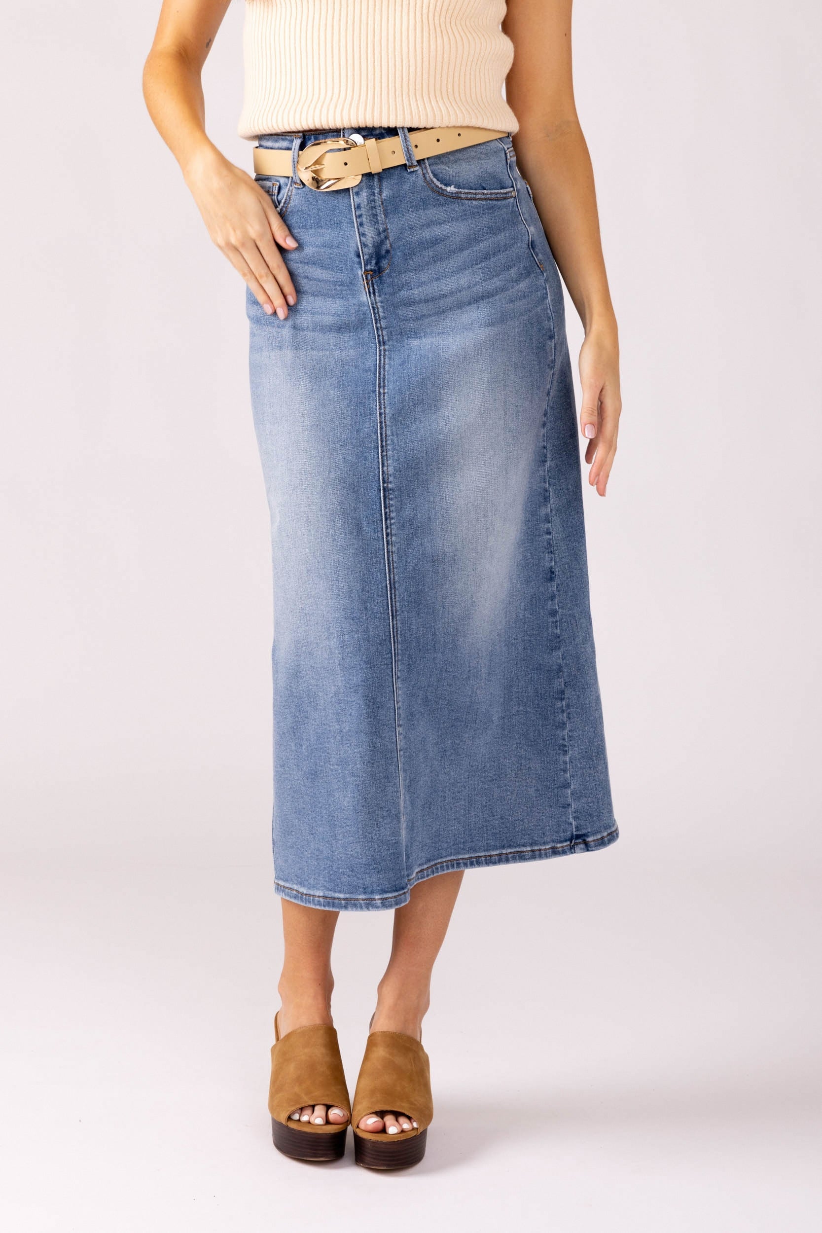 Piper Midi Denim Skirt