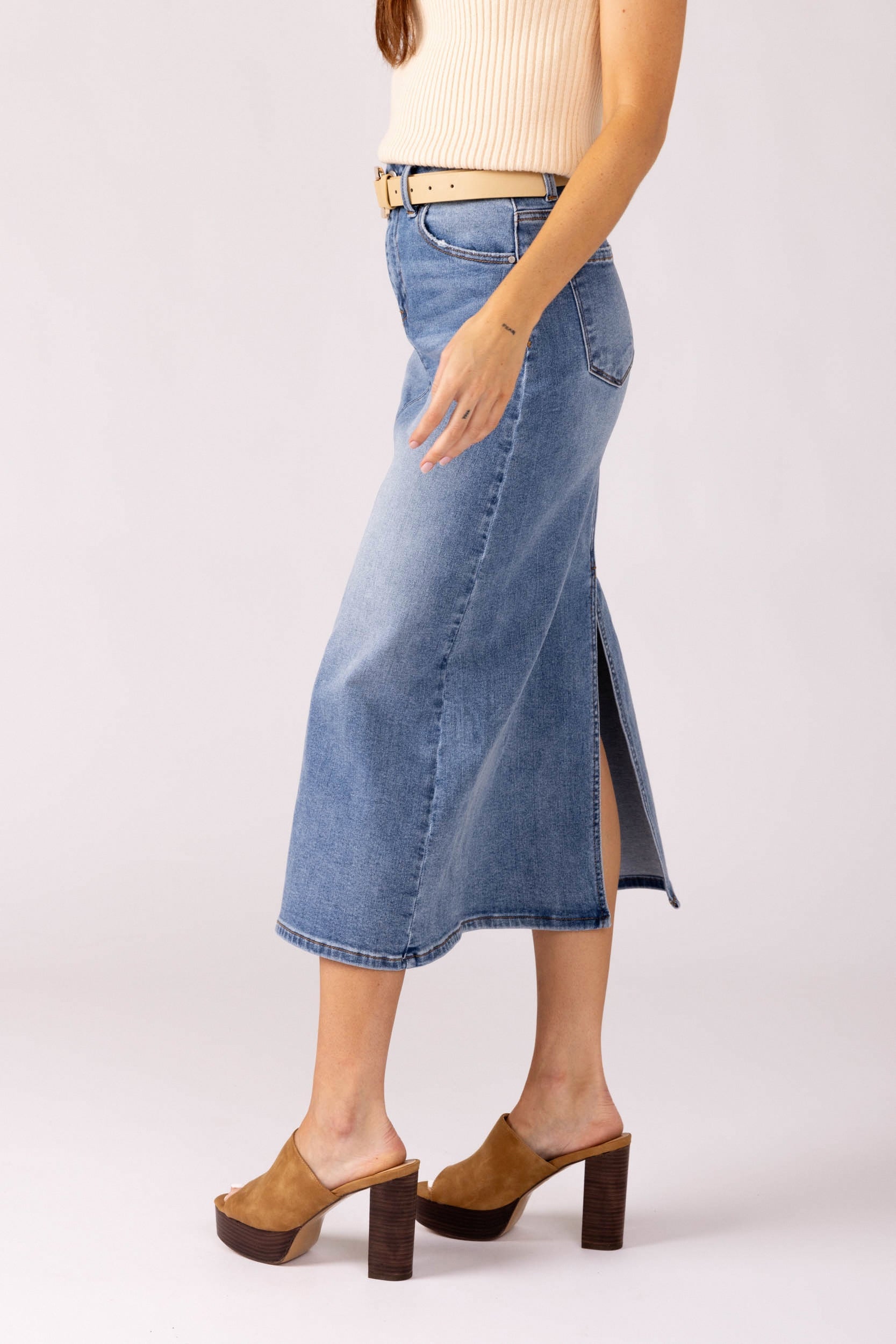 Piper Midi Denim Skirt