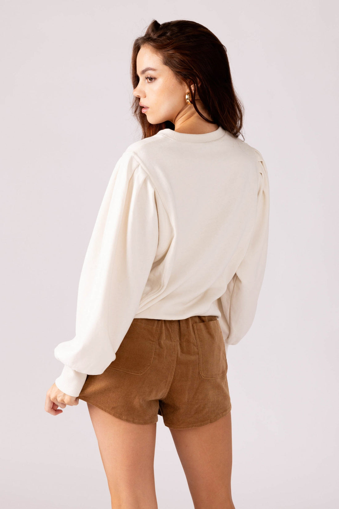 SALE - Rosetta Pleated Sleeve Pullover