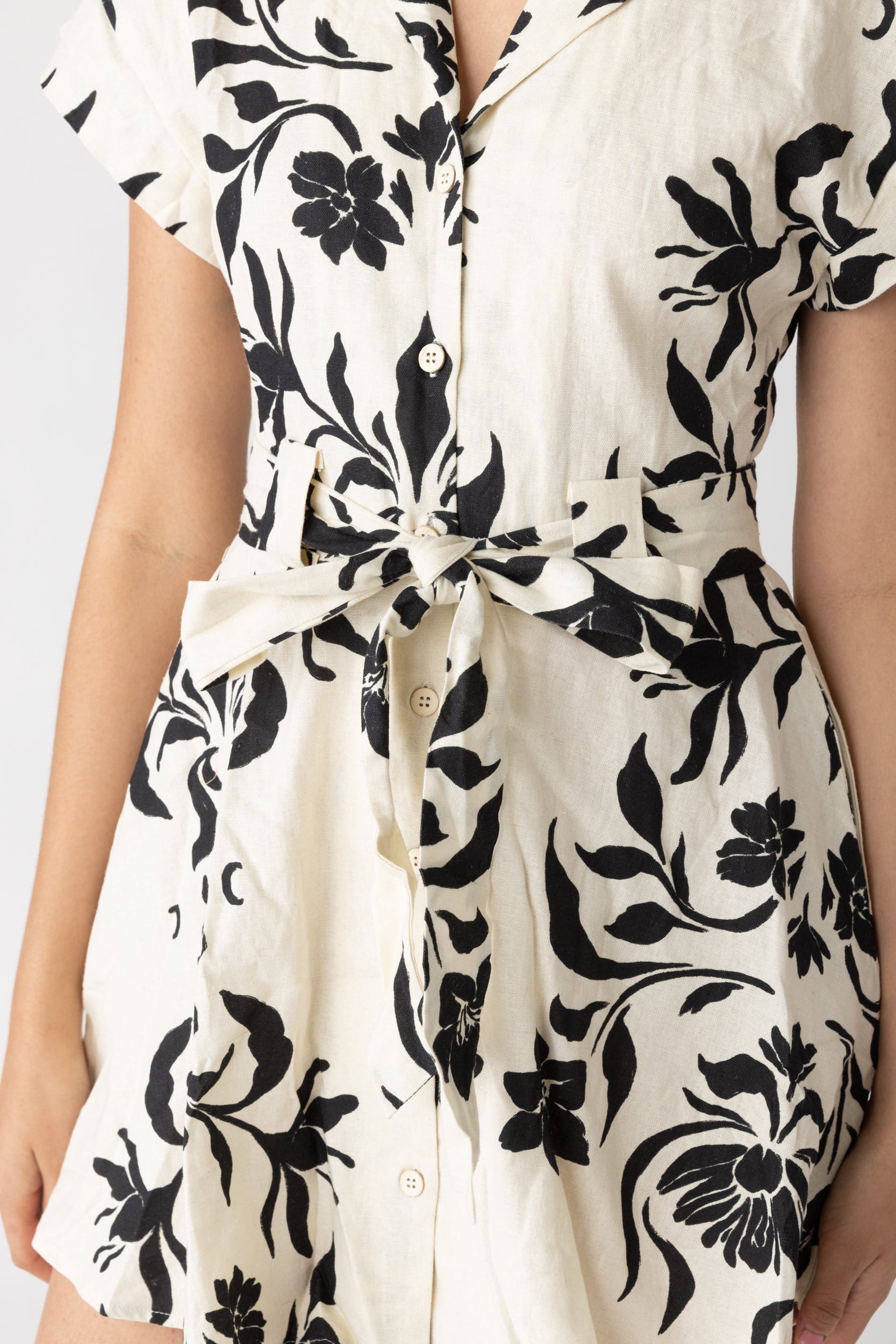 Lacy Floral Linen Dress