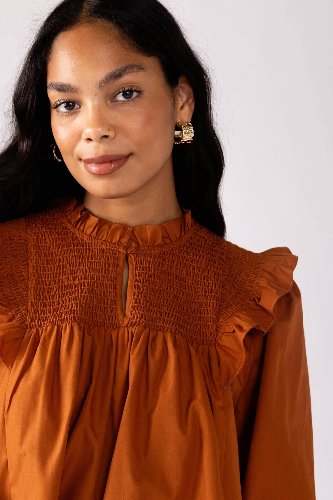 SALE - Haddie Smocked Front Top