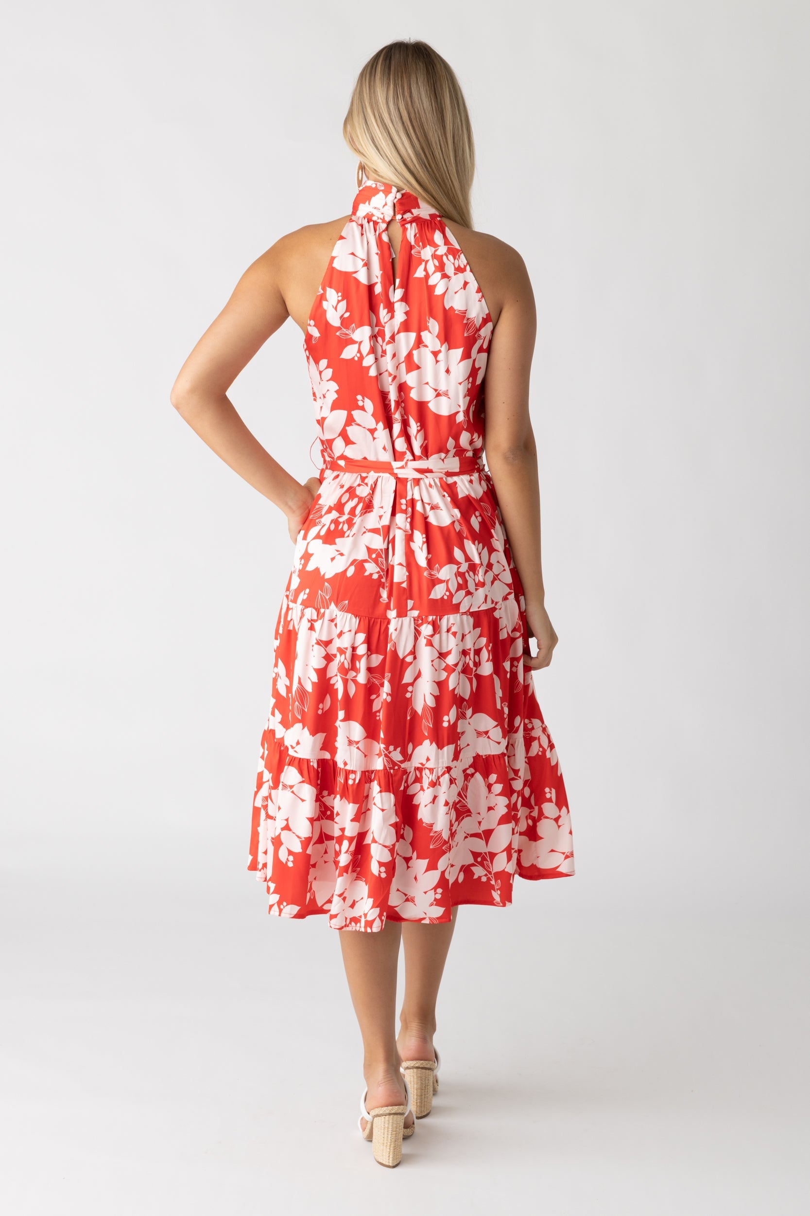 SALE- Sara High Neck Sleeveless Midi Dress