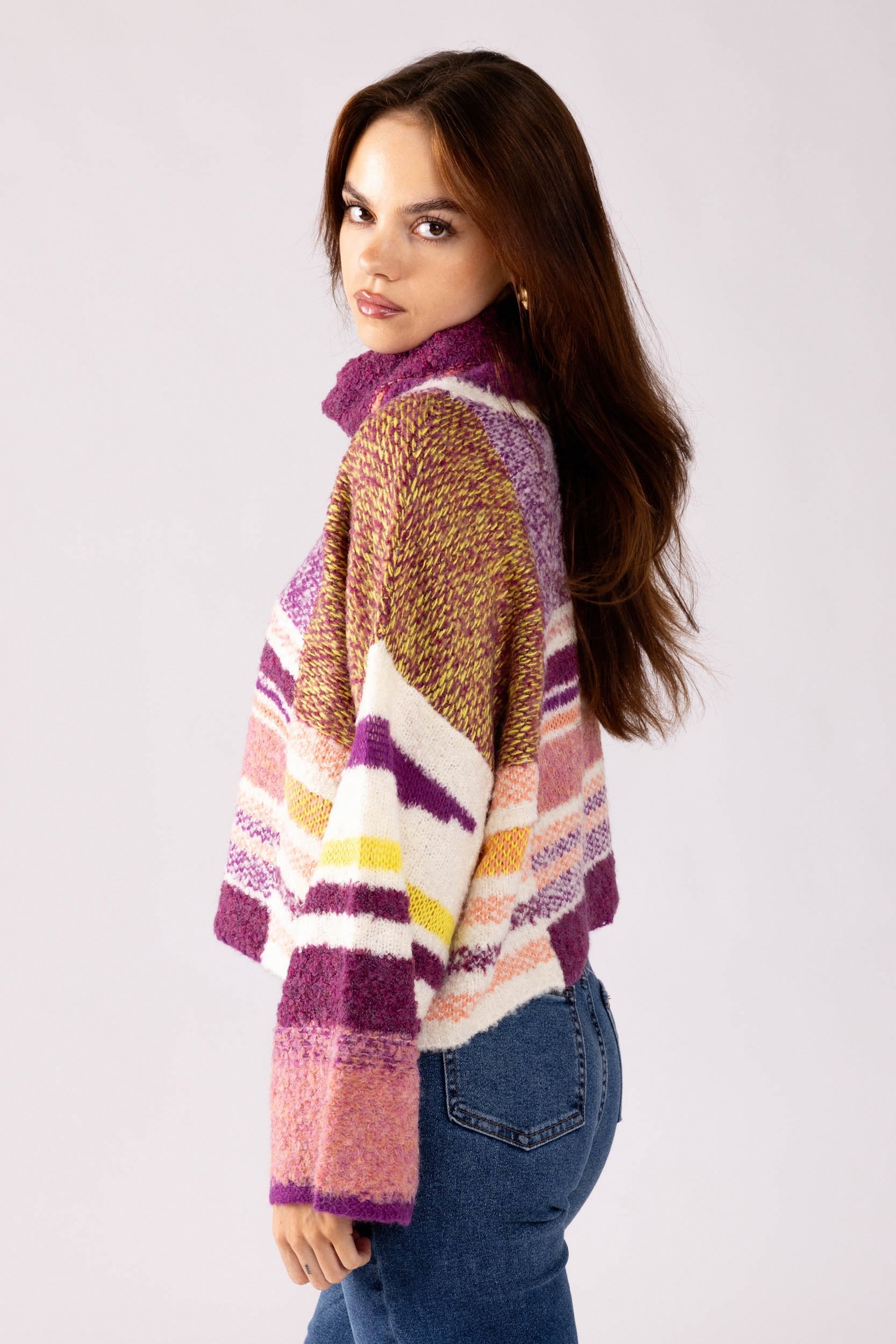 Lira Turtleneck Sweater - L - MULBERRY MULTI