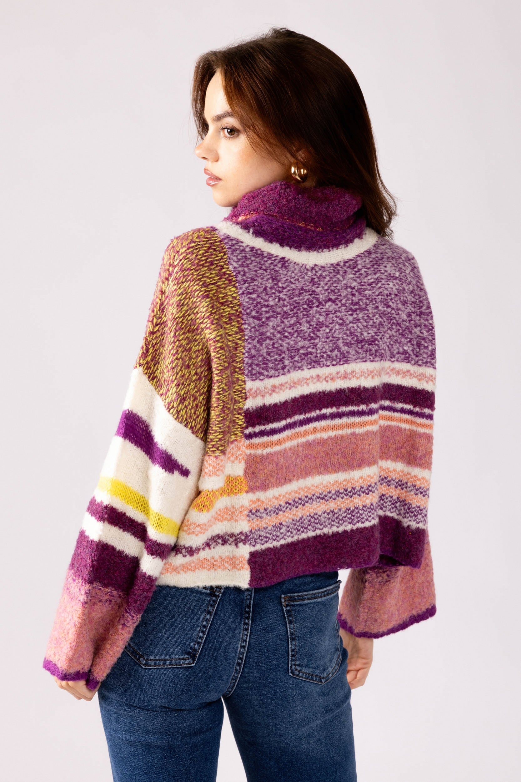 Lira Turtleneck Sweater - L - MULBERRY MULTI