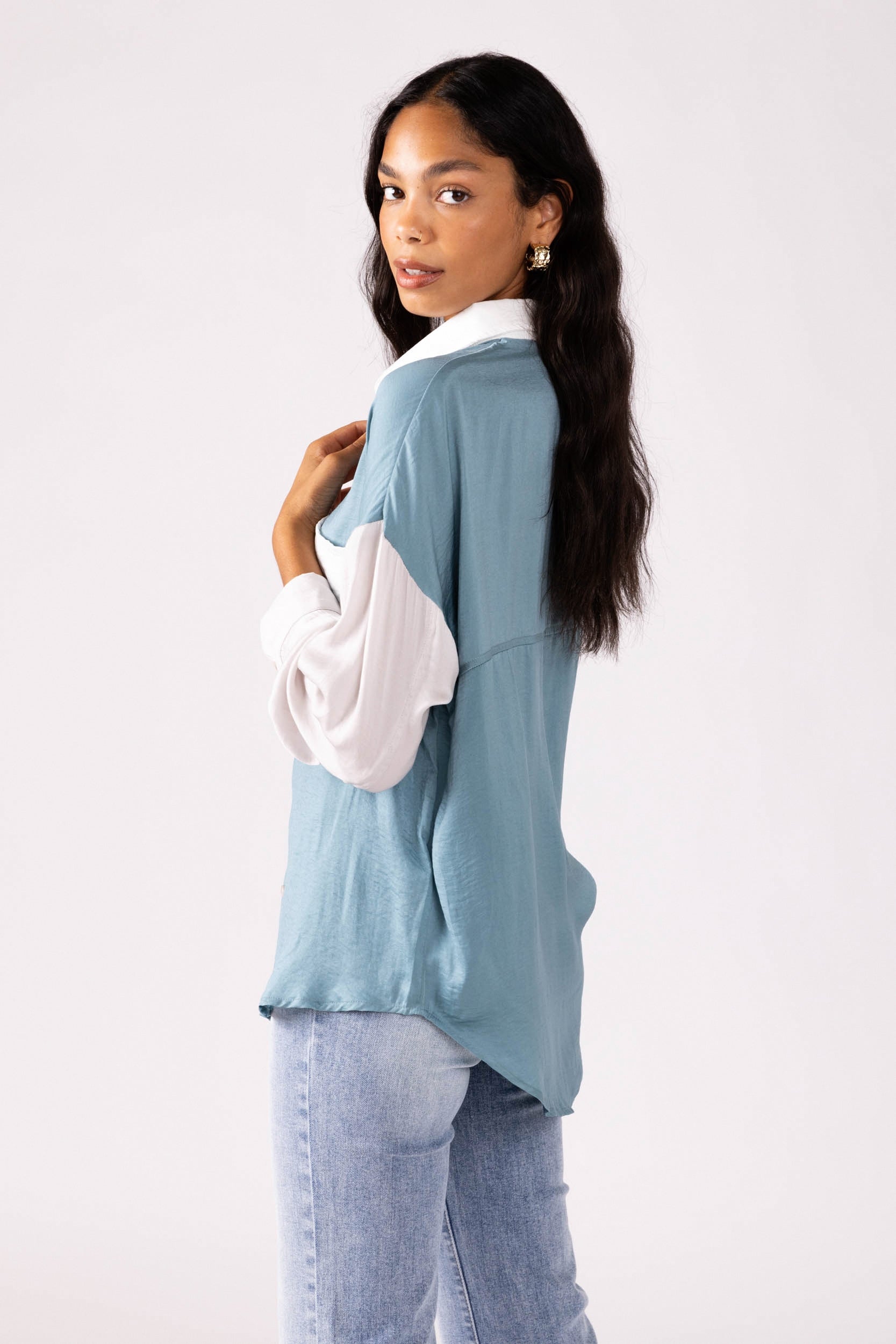 SALE - Alivia Colorblock Button Down Top