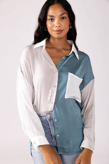 SALE - Alivia Colorblock Button Down Top