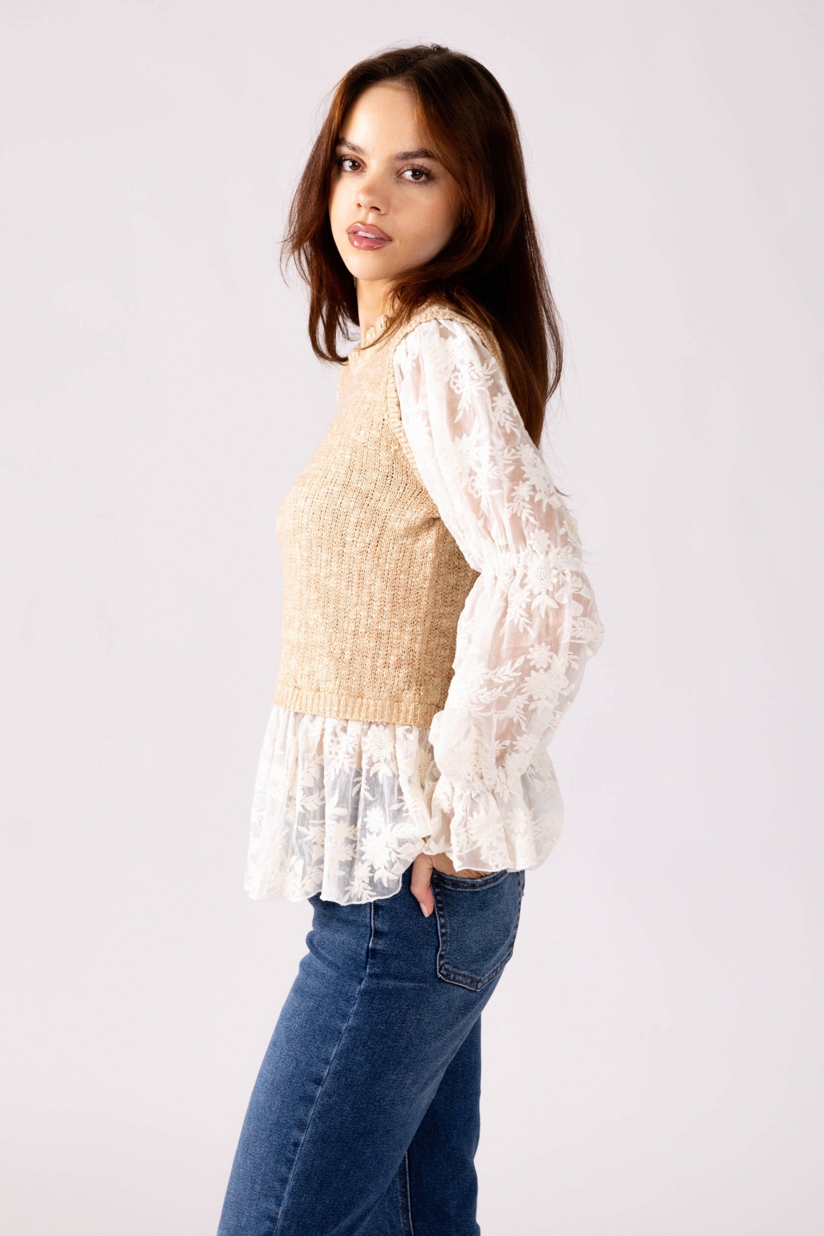 Dianna Lace Detail Sweater