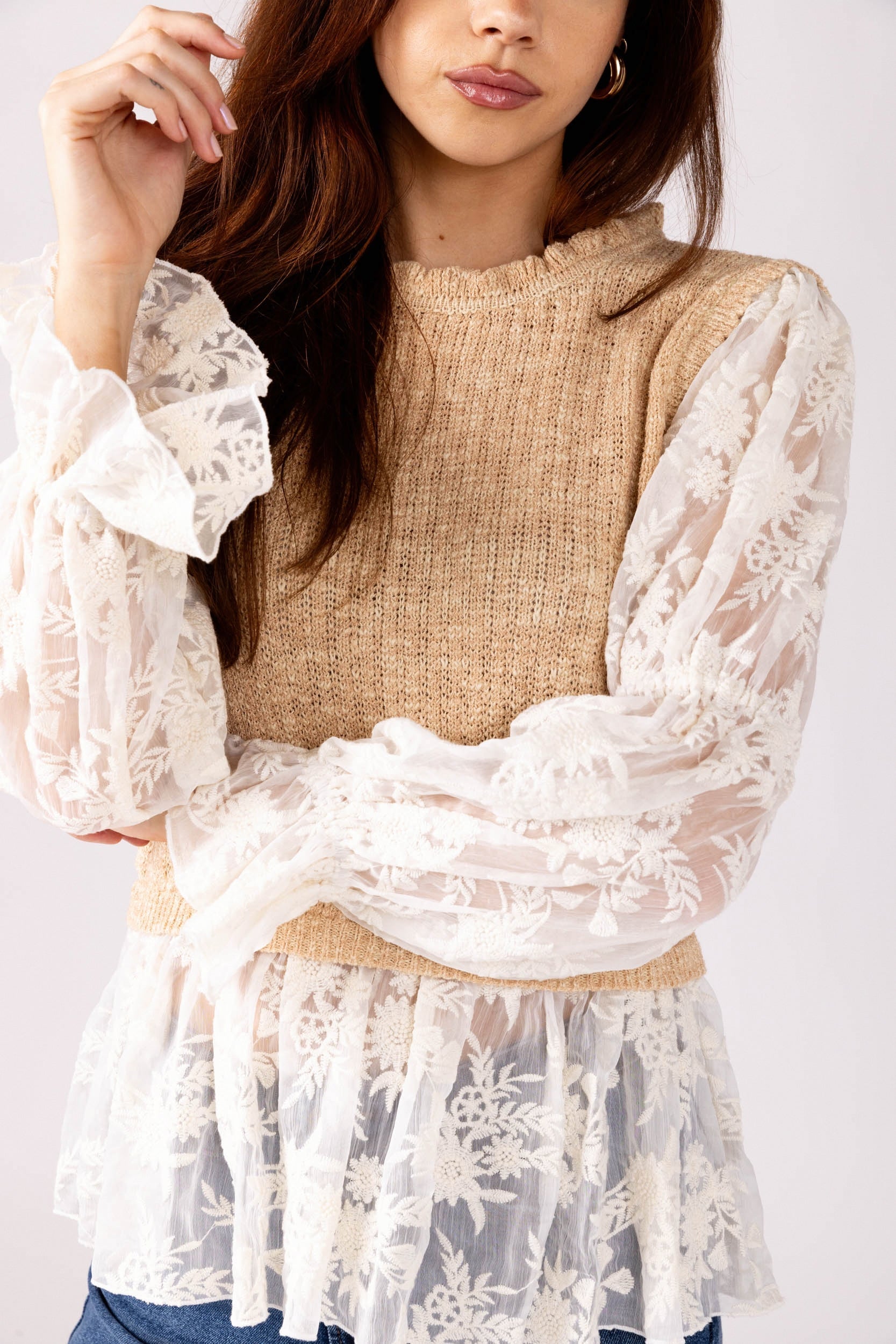 Dianna Lace Detail Sweater
