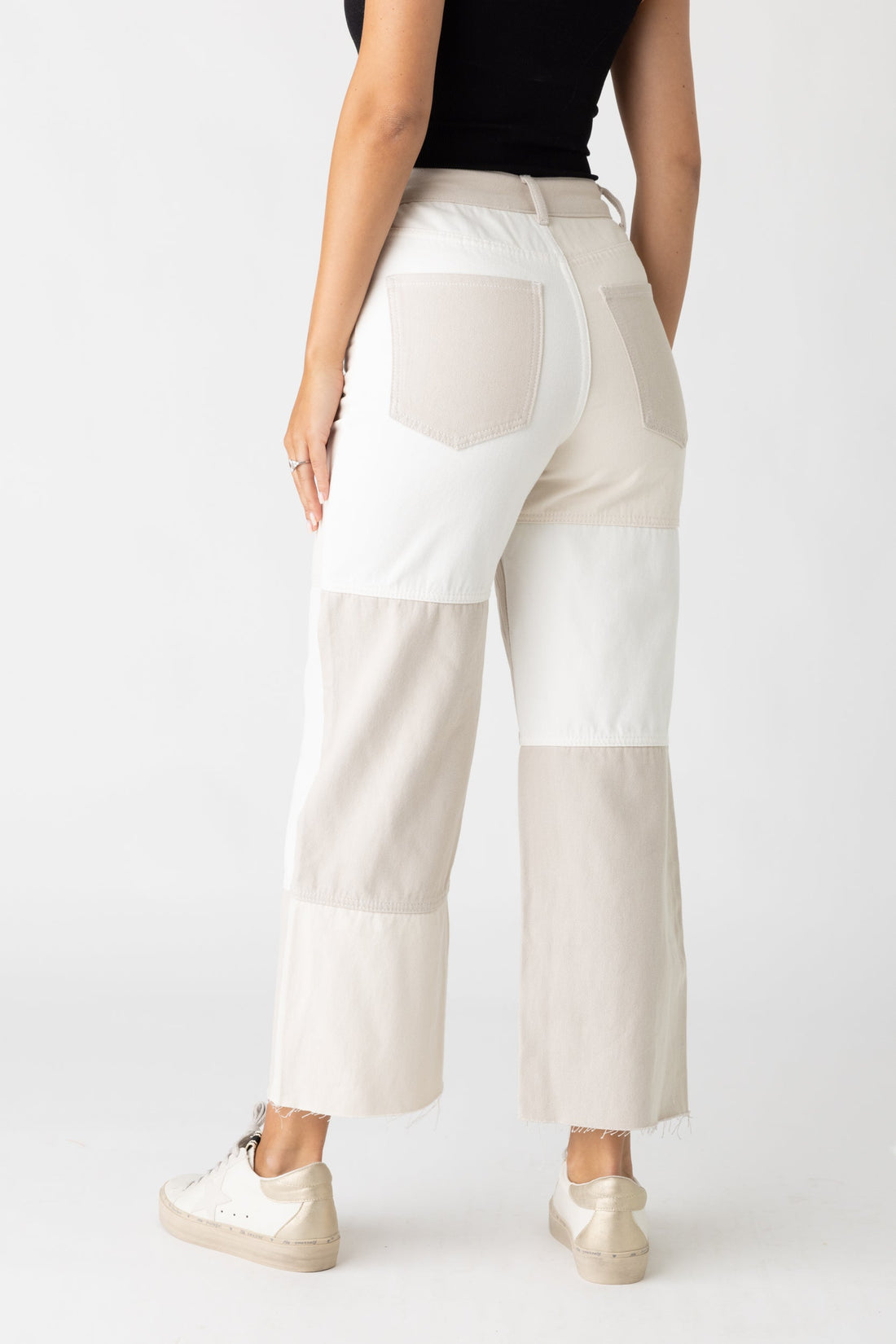 Hattie Wide Leg Patchwork Jeans