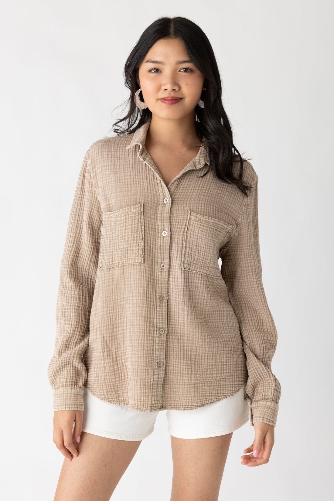 Z SUPPLY KAILI BUTTON UP GAUZE TOP