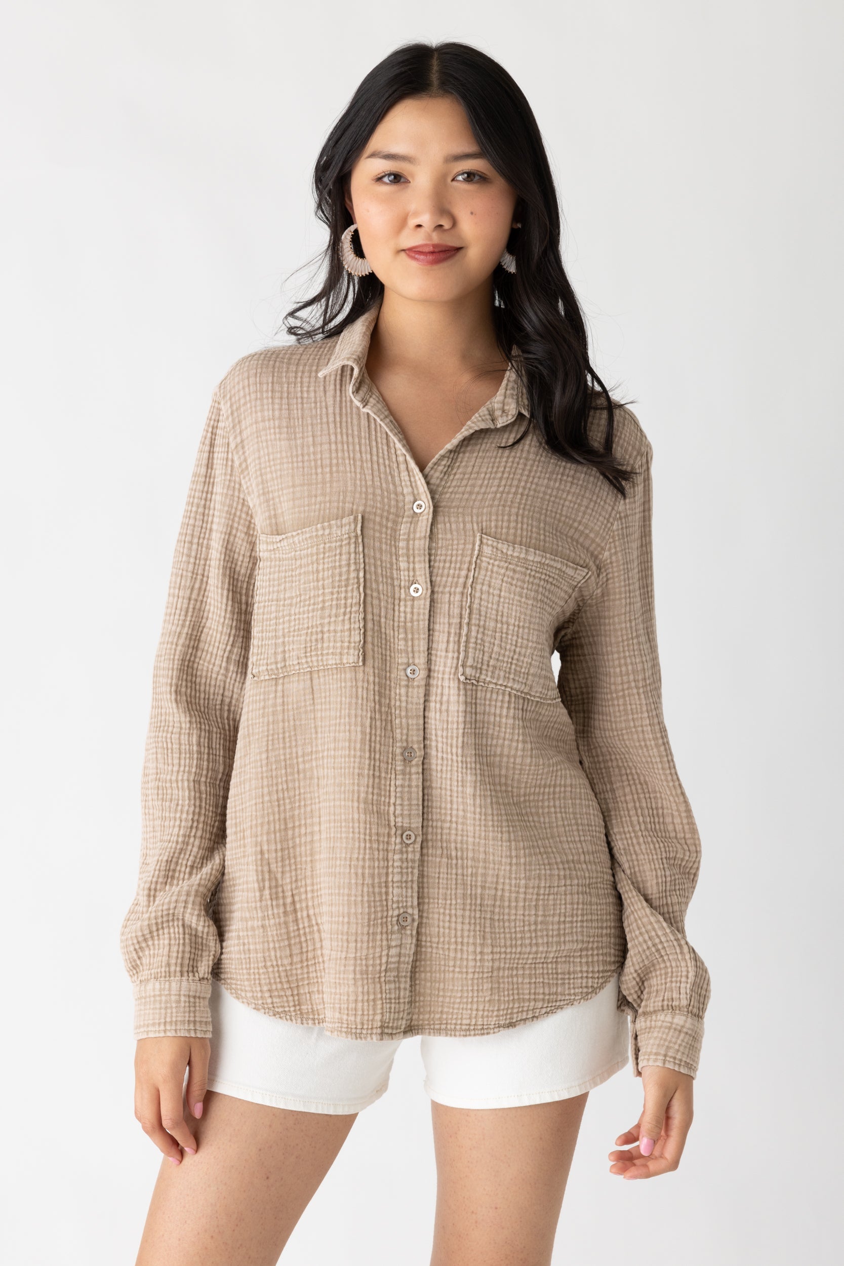 Z SUPPLY KAILI BUTTON UP GAUZE TOP