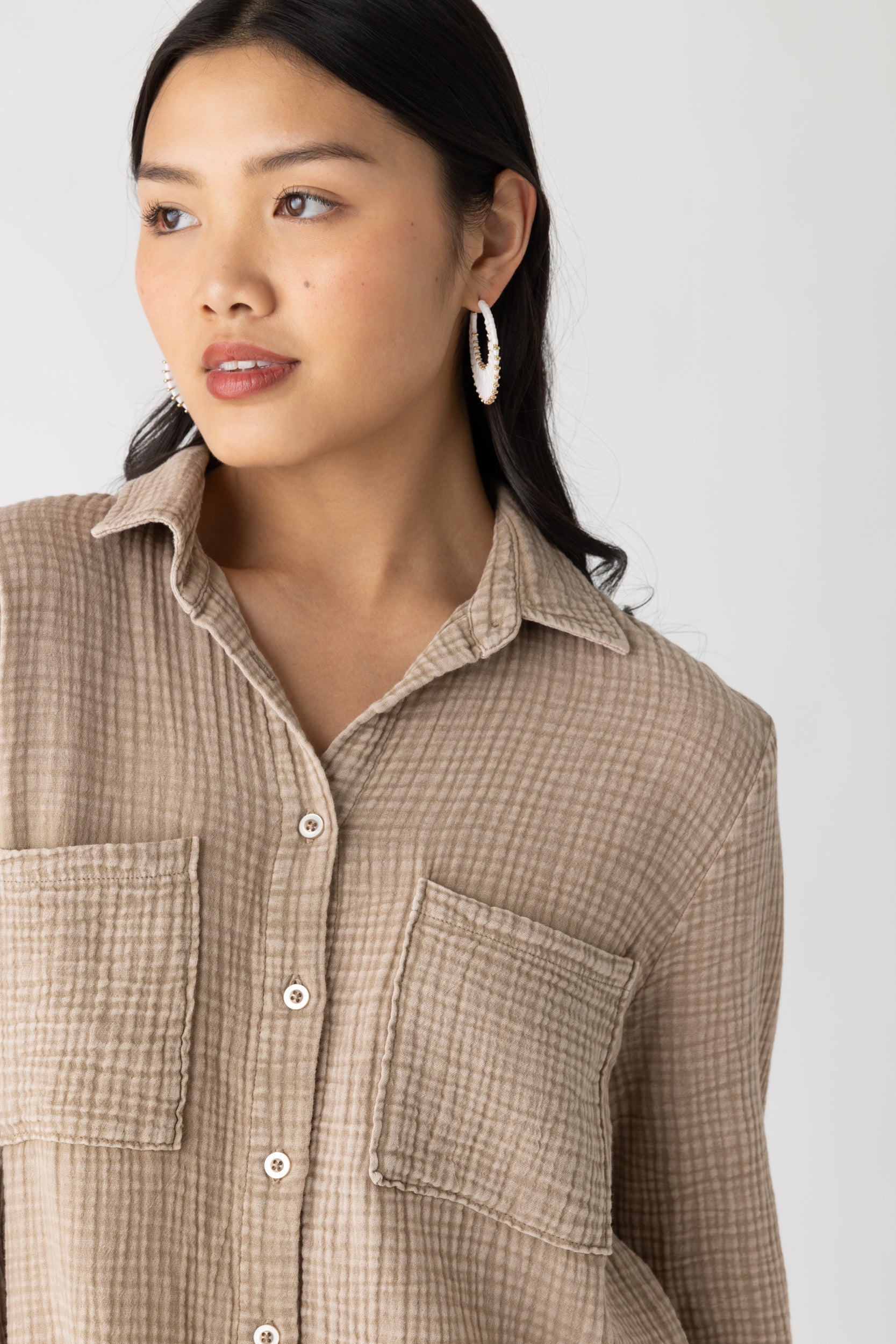 Z SUPPLY KAILI BUTTON UP GAUZE TOP