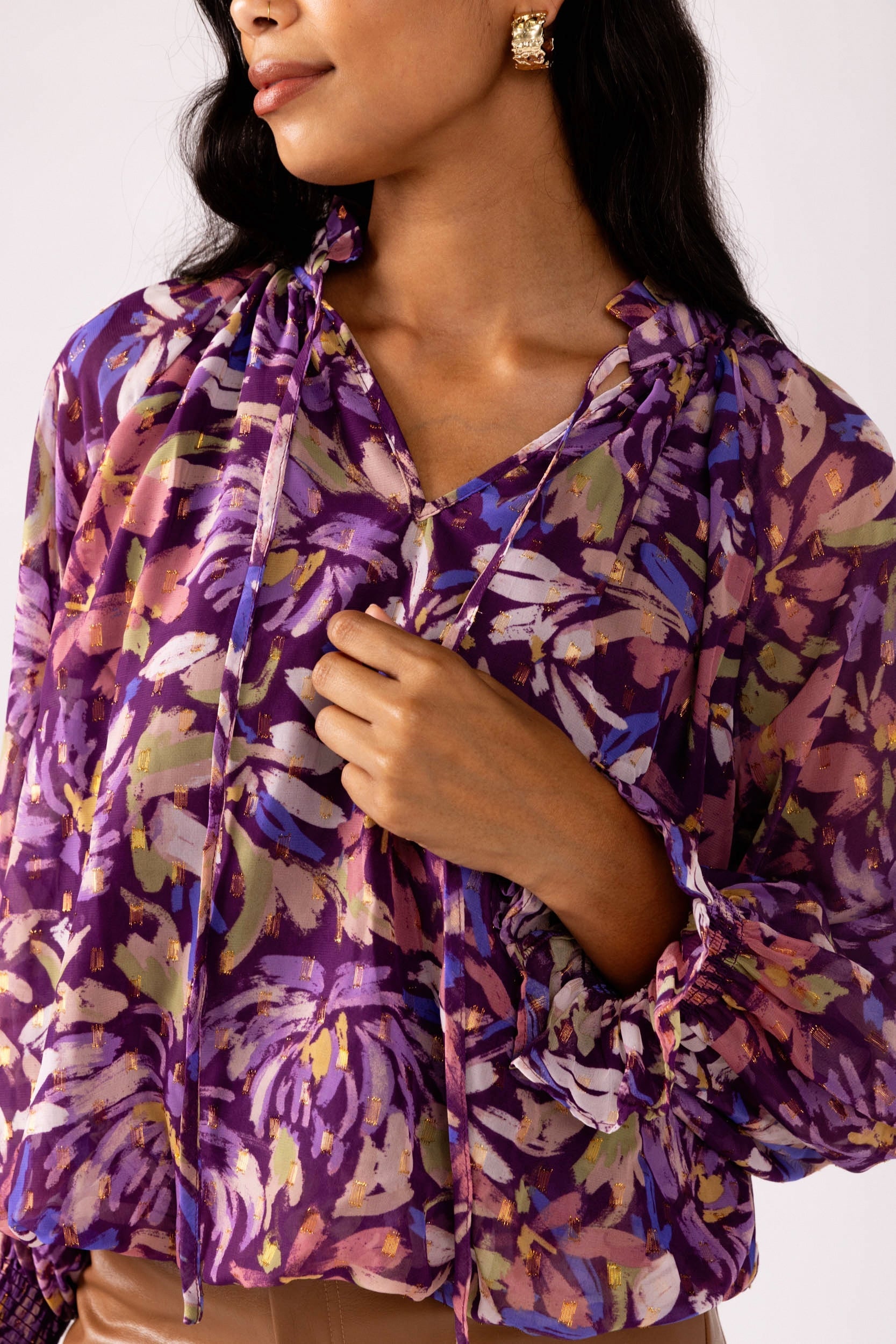 SALE - Dena High Neck Blouse