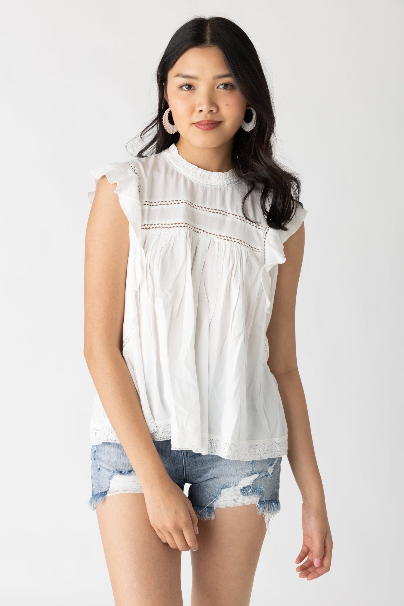 Adriana Sleeveless Peasant Blouse