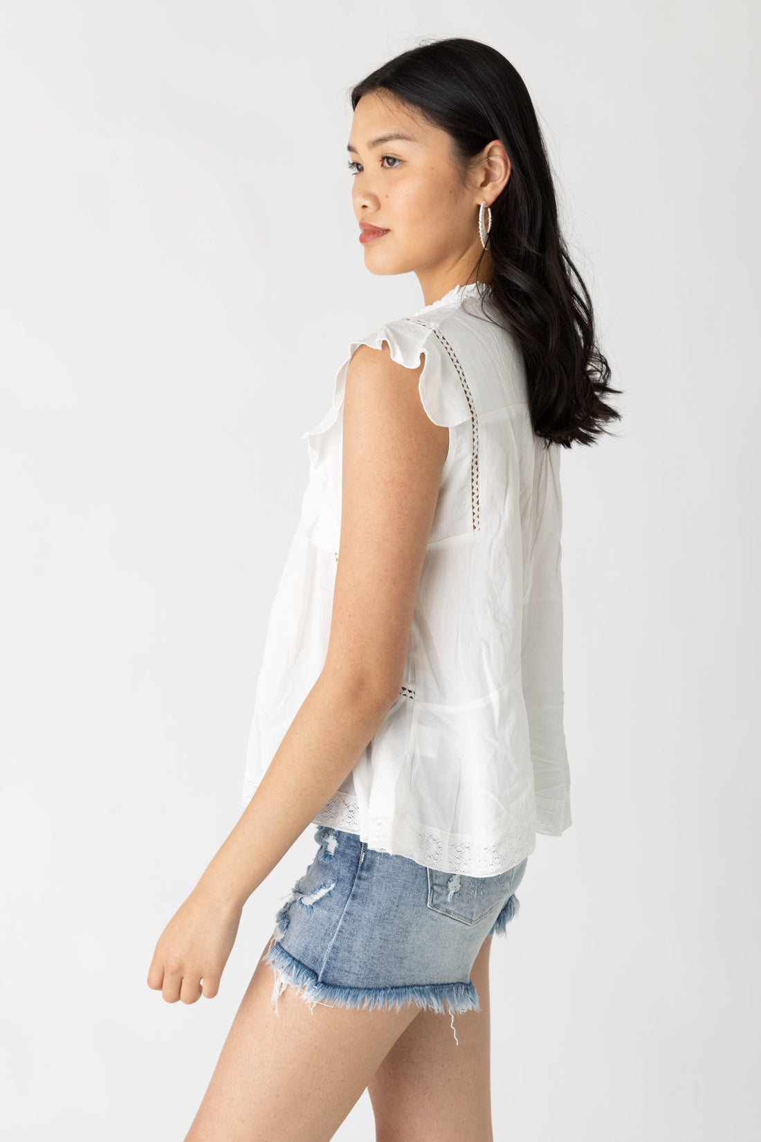 Adriana Sleeveless Peasant Blouse