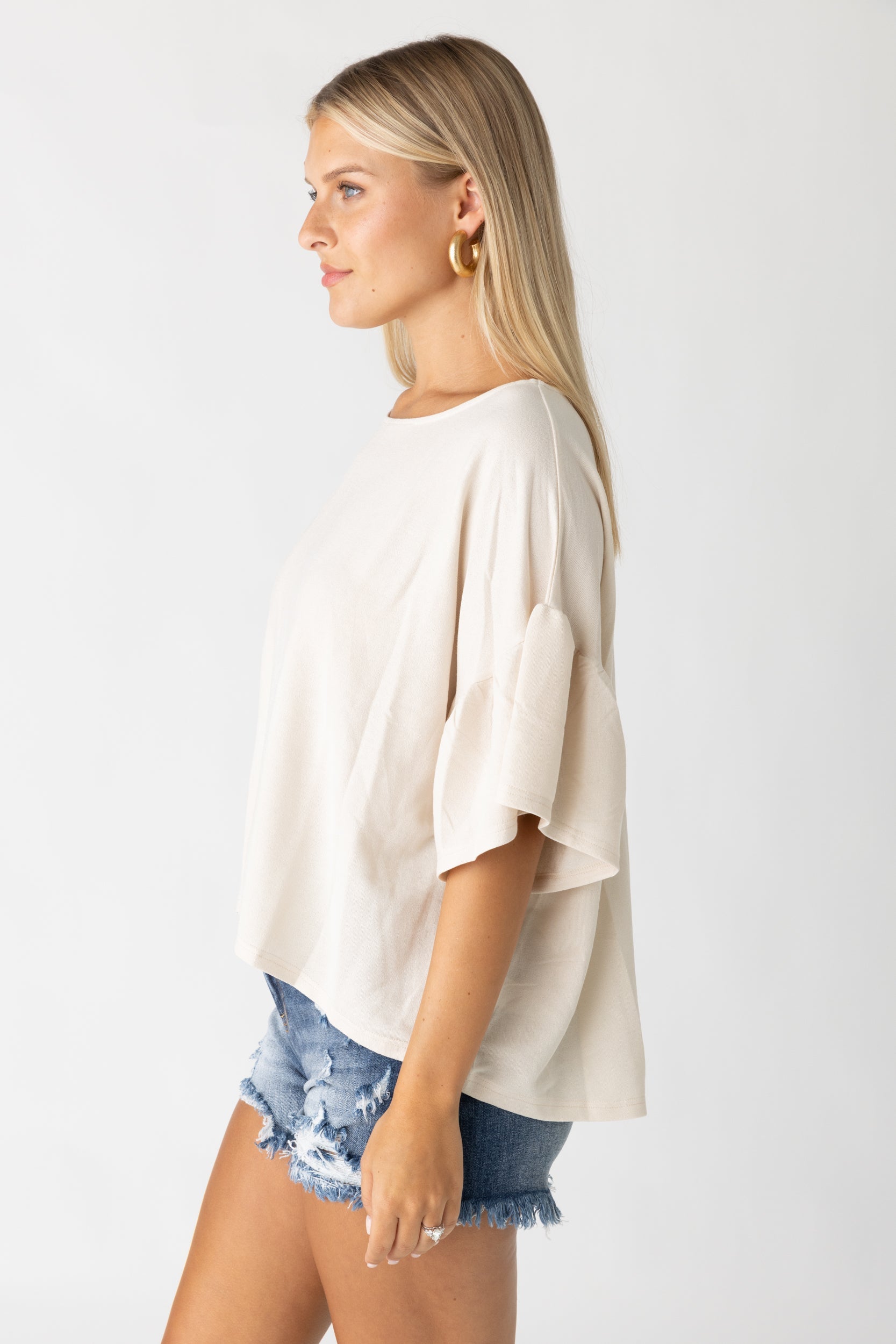 SALE - Brynn Ruffle Trim Tee