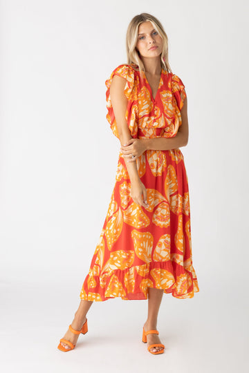 Ella Butterfly Printed Midi Dress