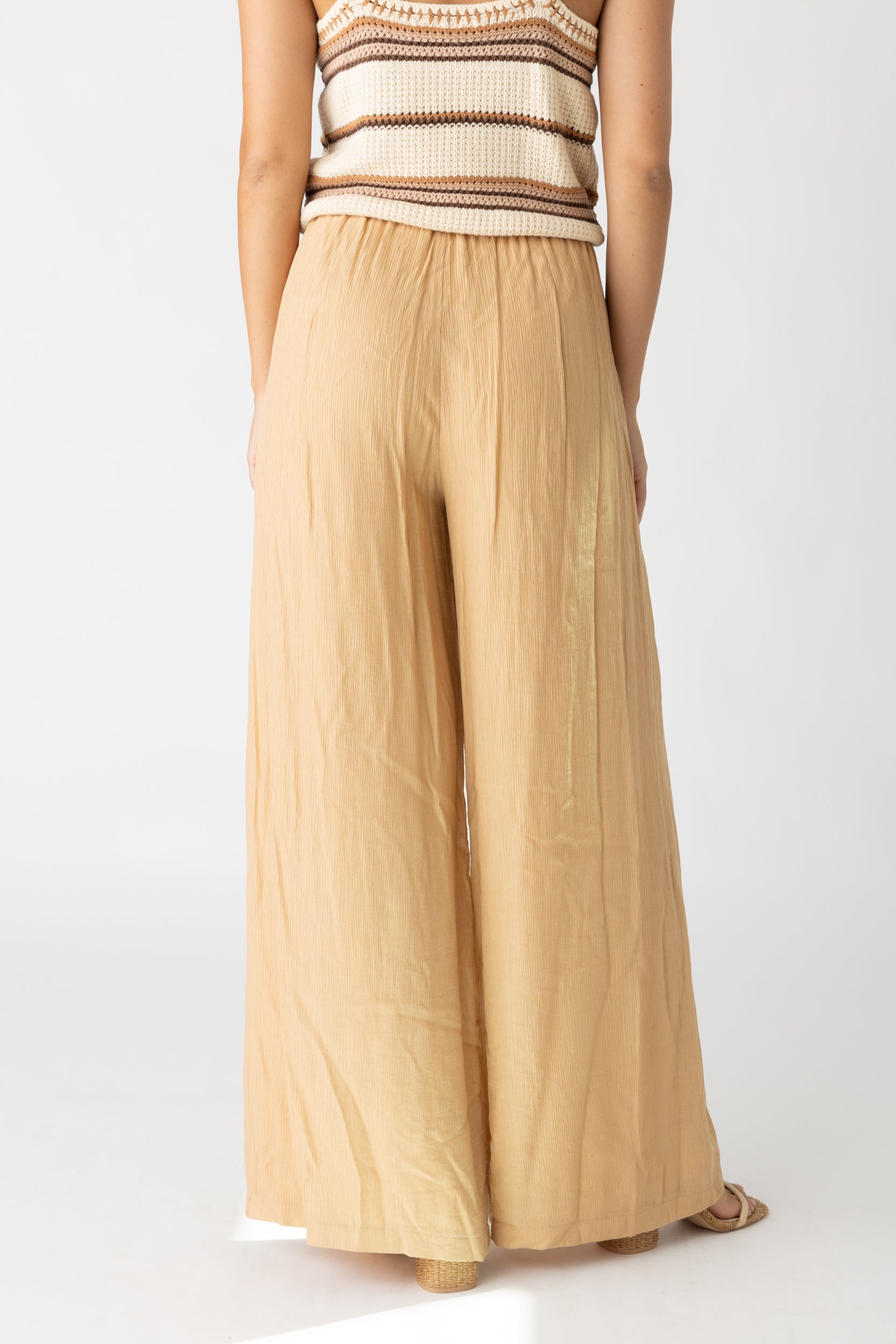 SALE - Holly Crinkle Pleat Wide Leg Pant