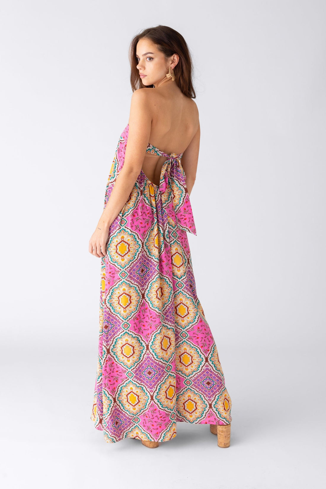 Freya Strapless Tile Print Jumpsuit