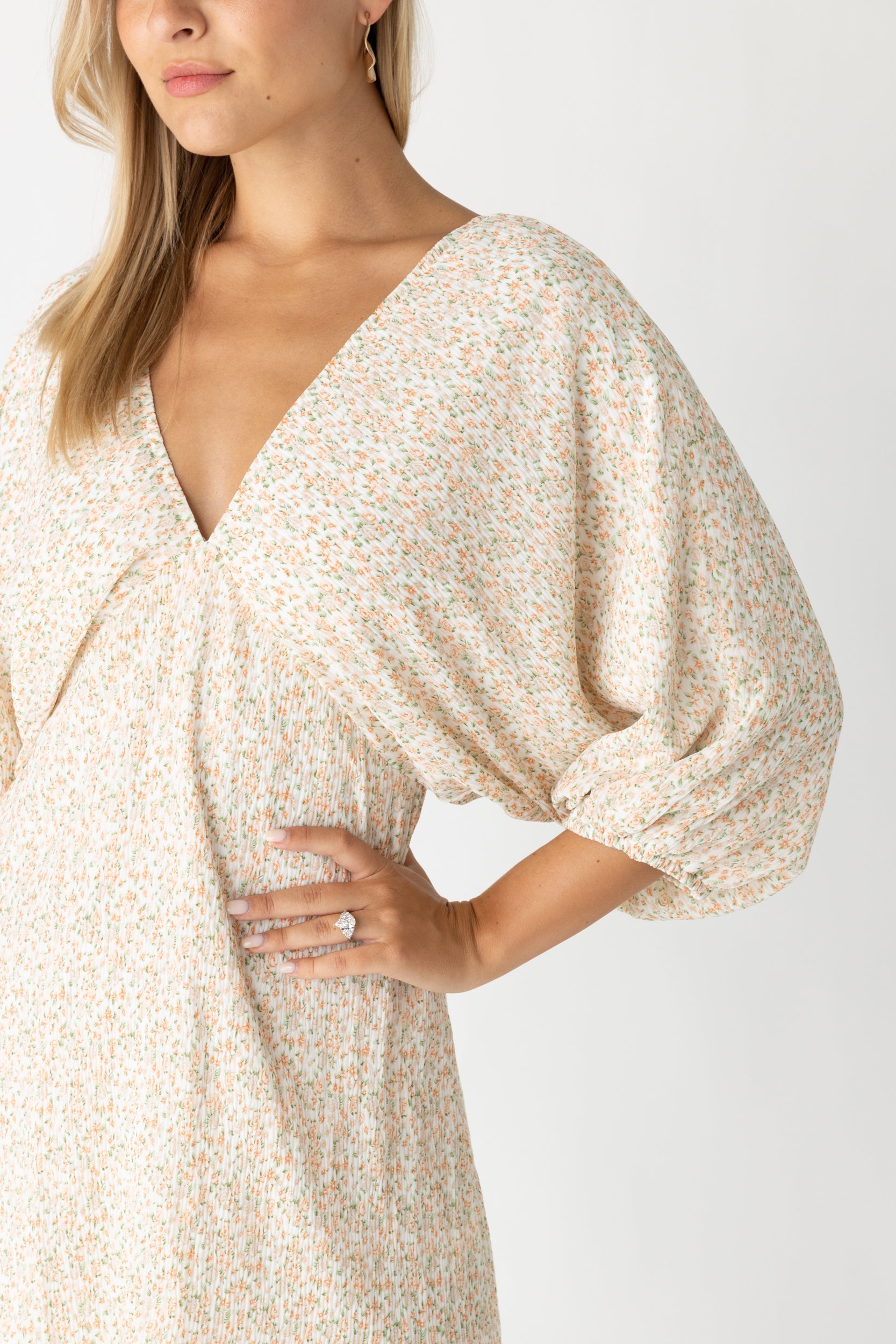 Nala Crinkle Balloon Sleeve Mini Dress