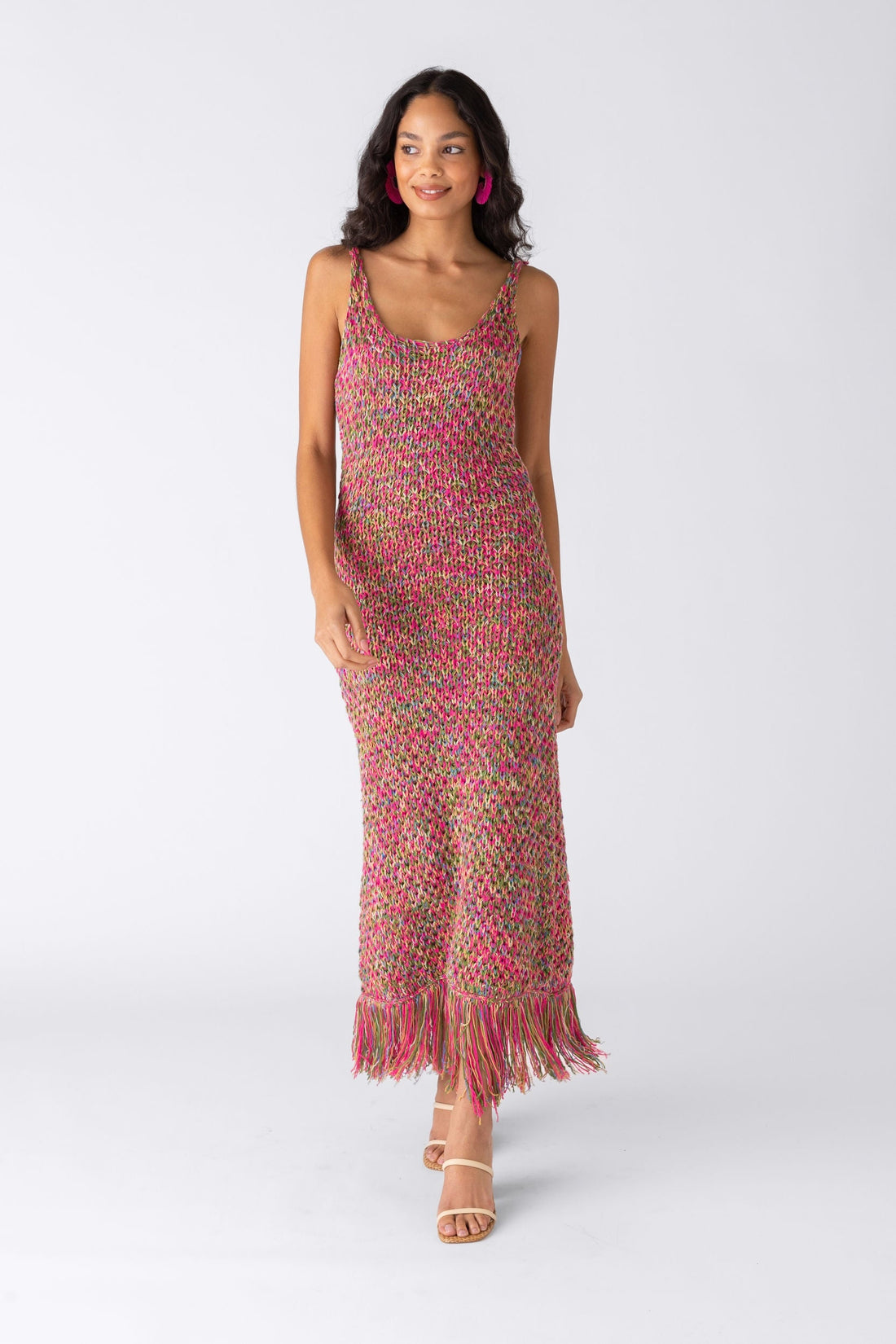 Alexa Crochet Fringed Midi Dress