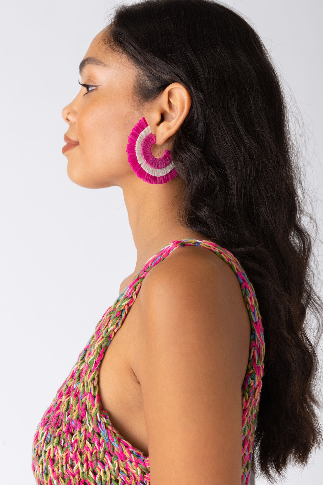 SALE - Jen Raffia Fan Hoops