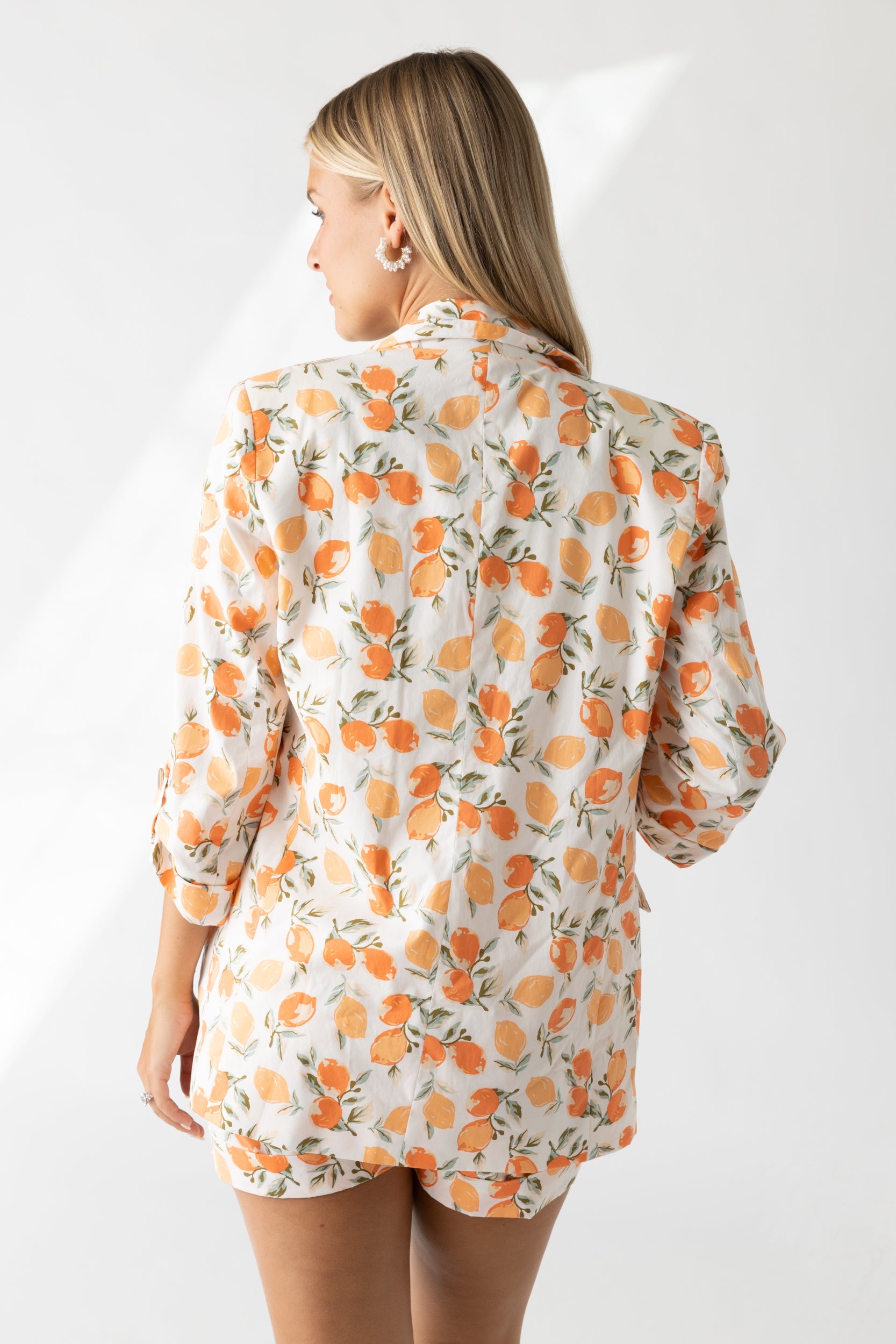 SALE - Isabel Peach Printed Blazer