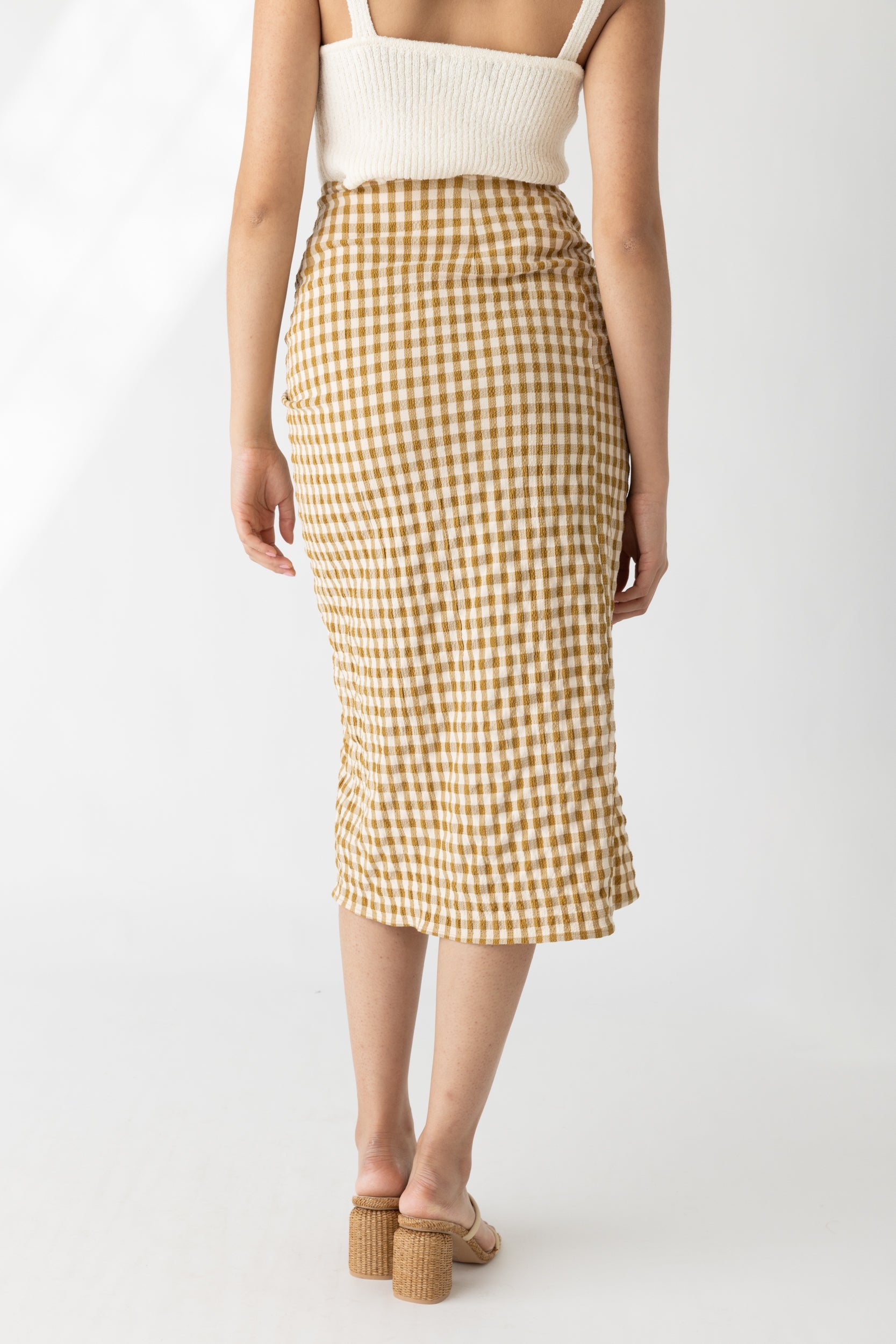 Gabi Check Print Tie Skirt