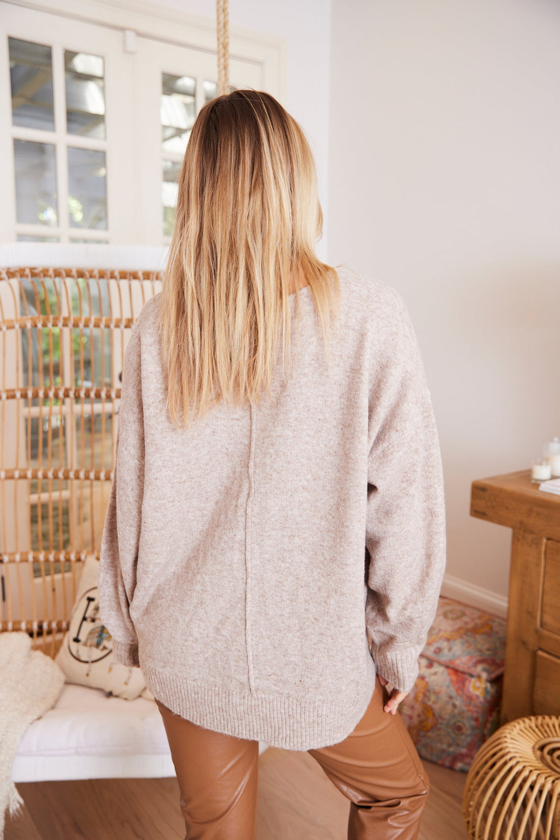 SALE - June Seamed V Neck Sweater