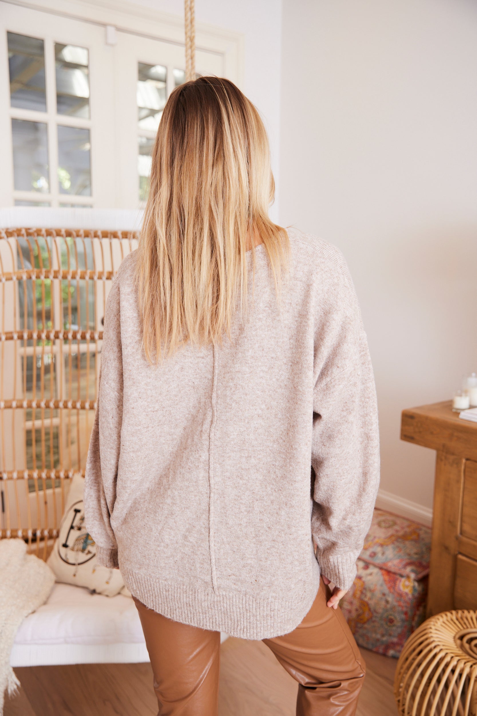 SALE - June Seamed V Neck Sweater