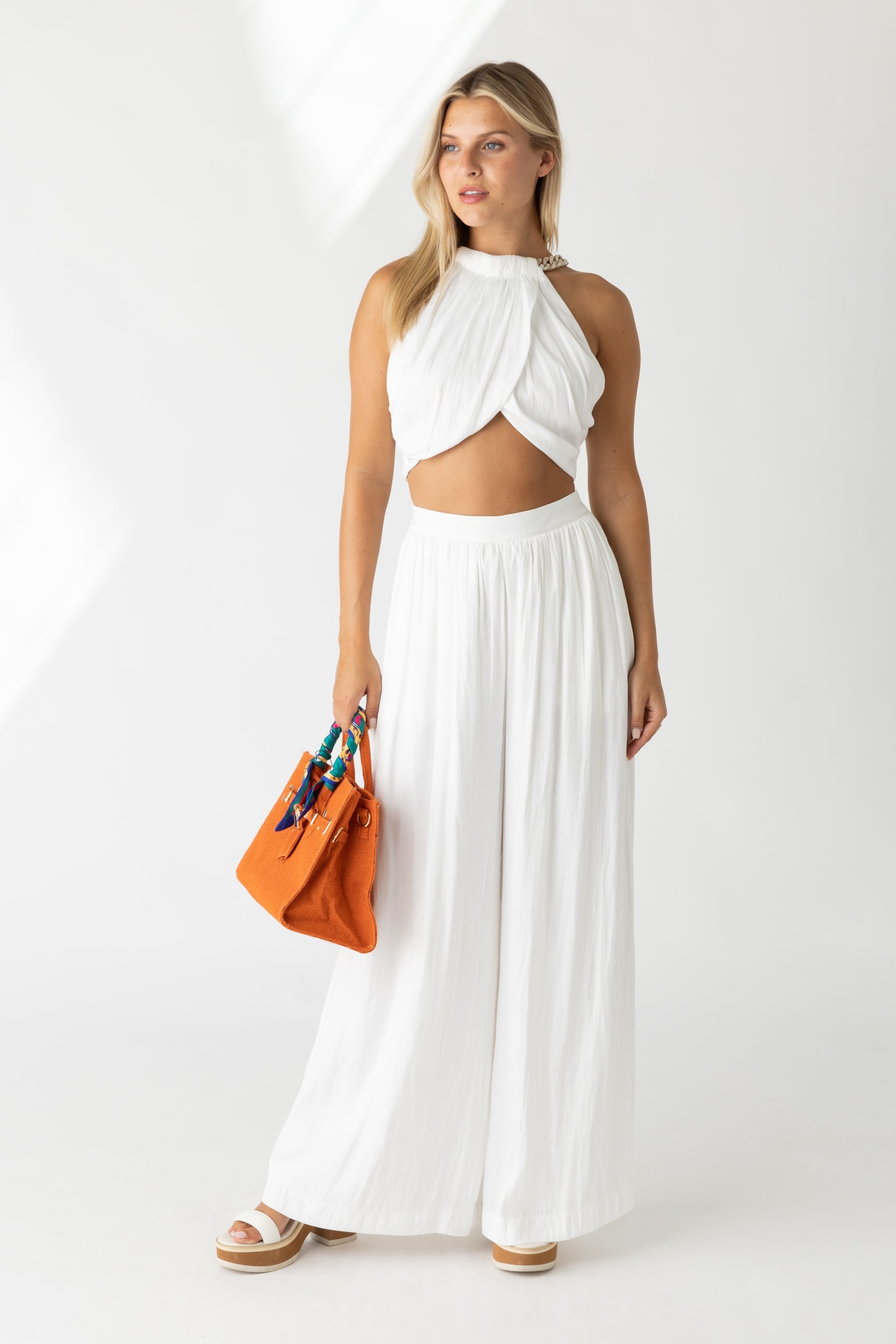 SALE - Kelli Chain Detail Wrap Crop Top