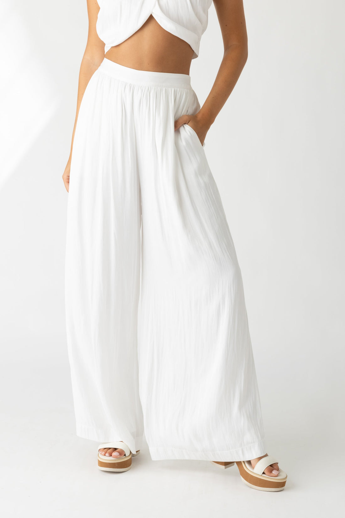 SALE - Brandy Smocked Waist Wide Leg Pant