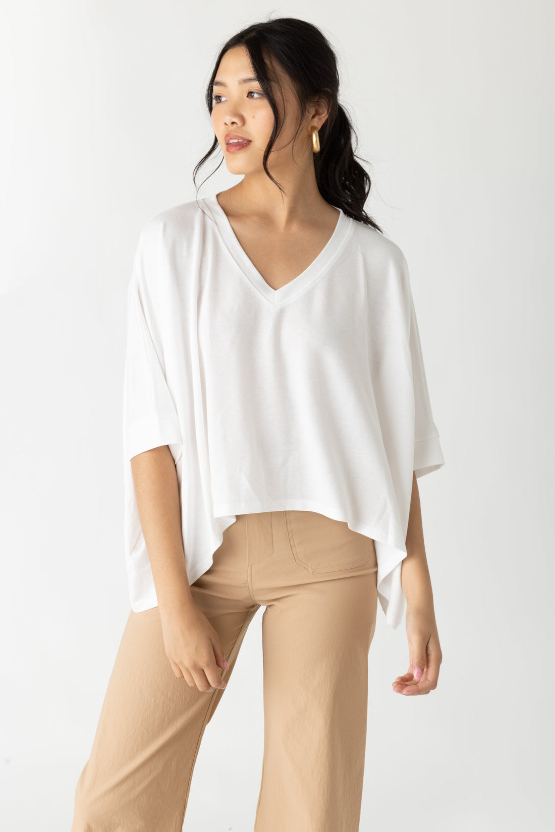 SALE - Brenna Oversized V Neck Tee