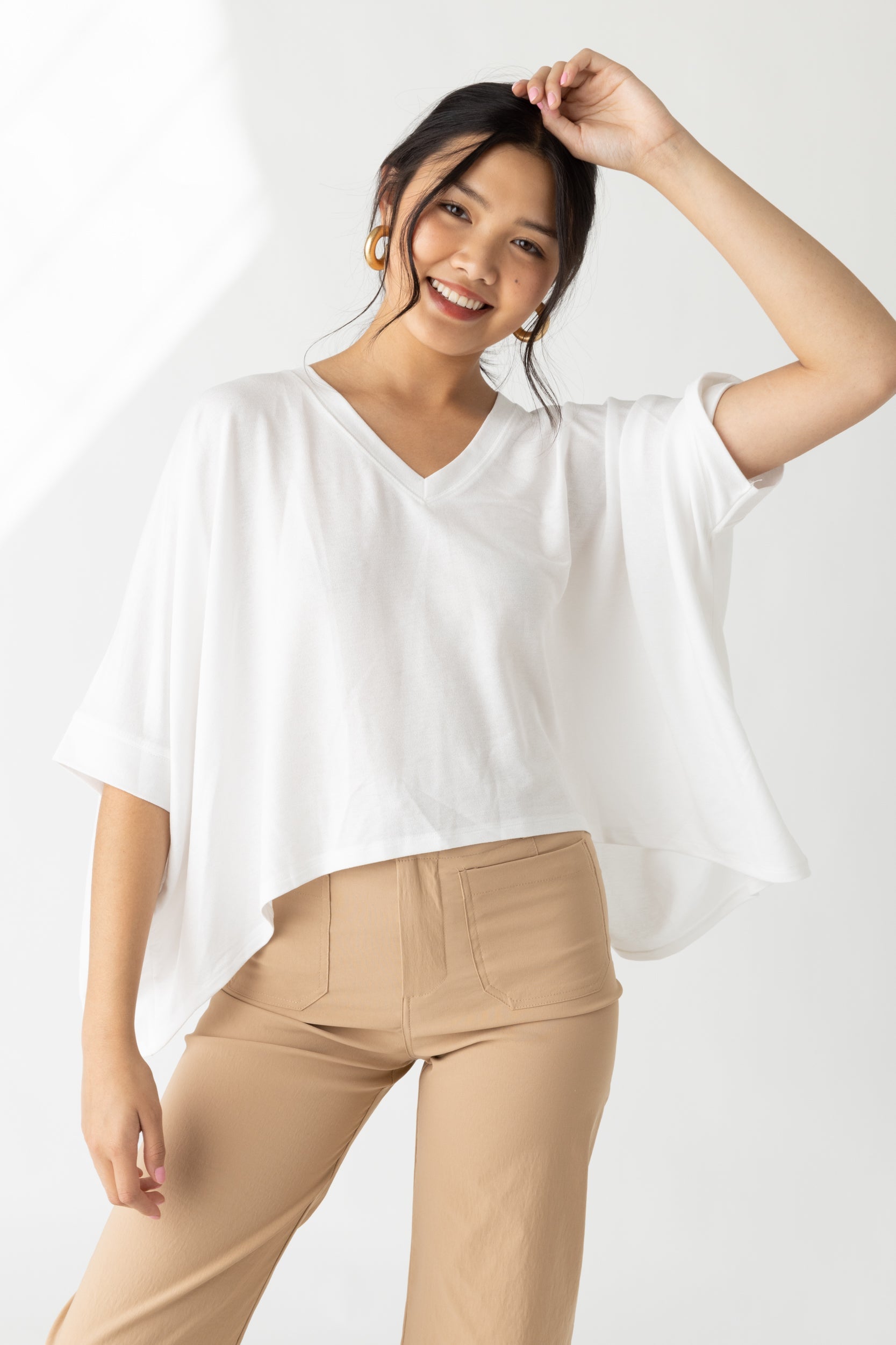SALE - Brenna Oversized V Neck Tee