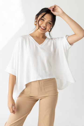 SALE - Brenna Oversized V Neck Tee