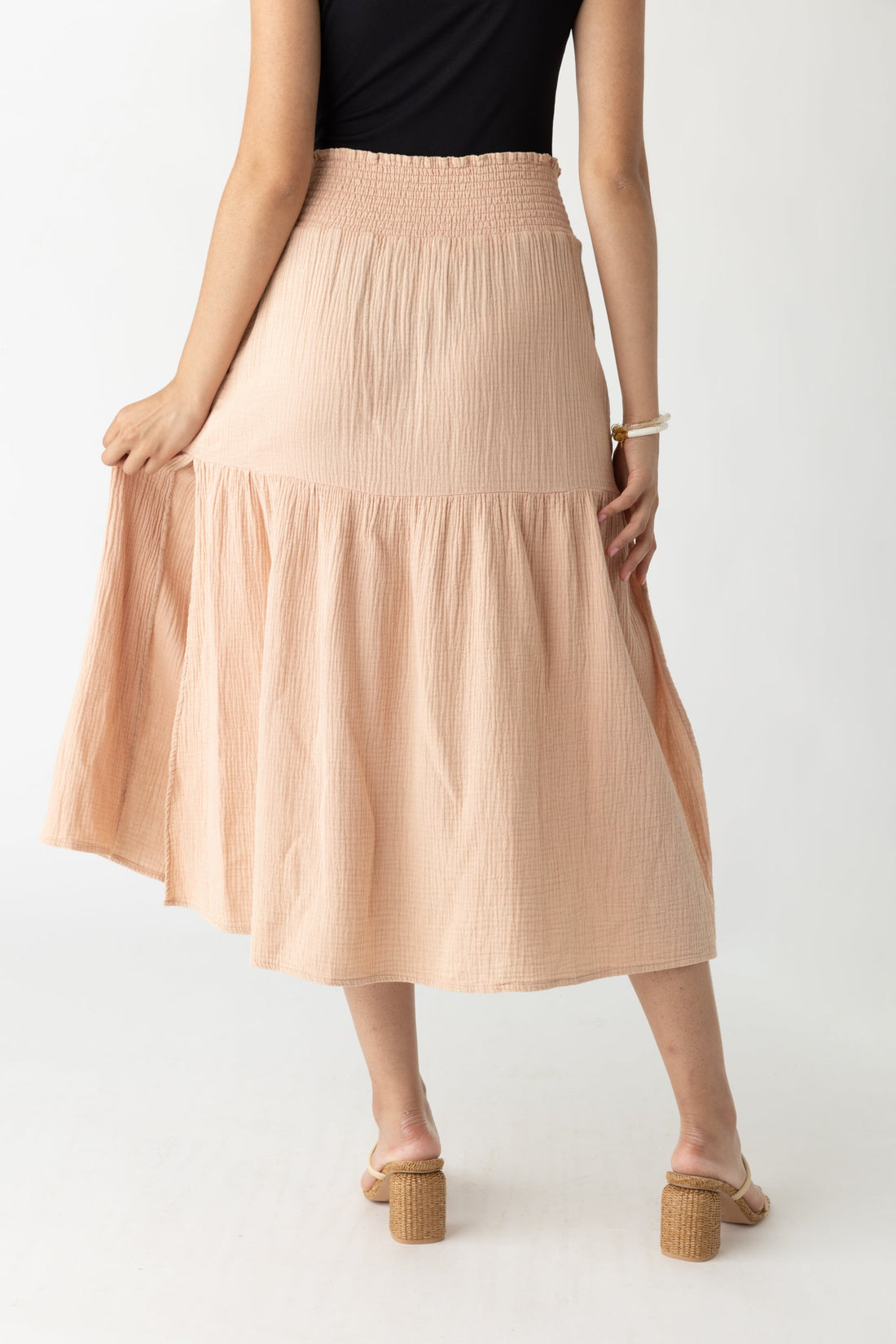 SALE - Lauri Tiered Gauze Midi Skirt