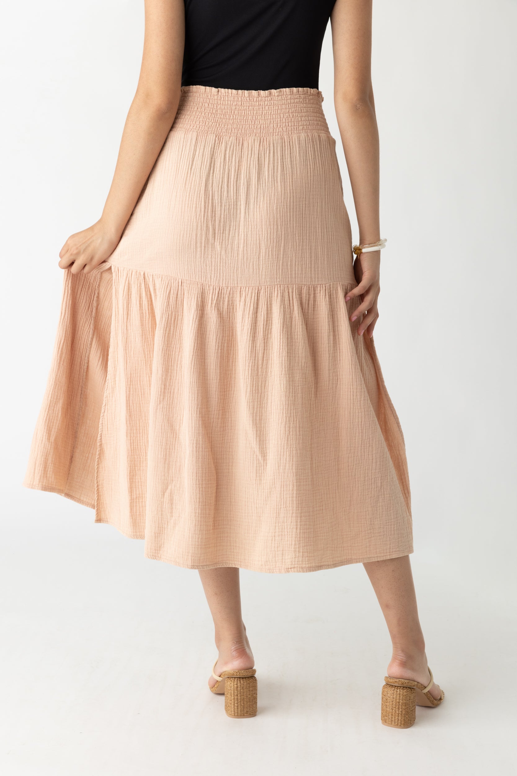 SALE - Lauri Tiered Gauze Midi Skirt