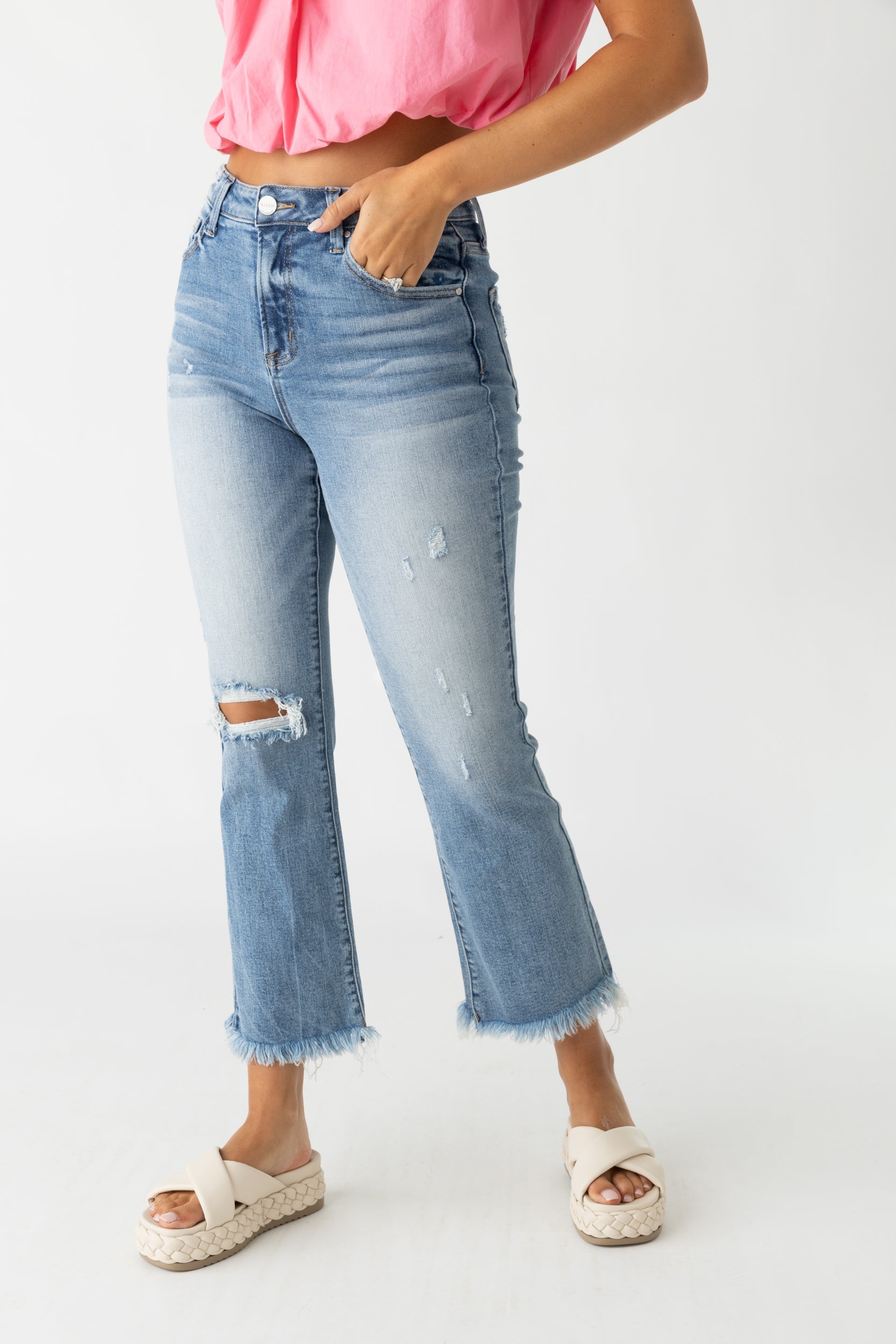 Rayna High Rise Cropped Flare Jeans