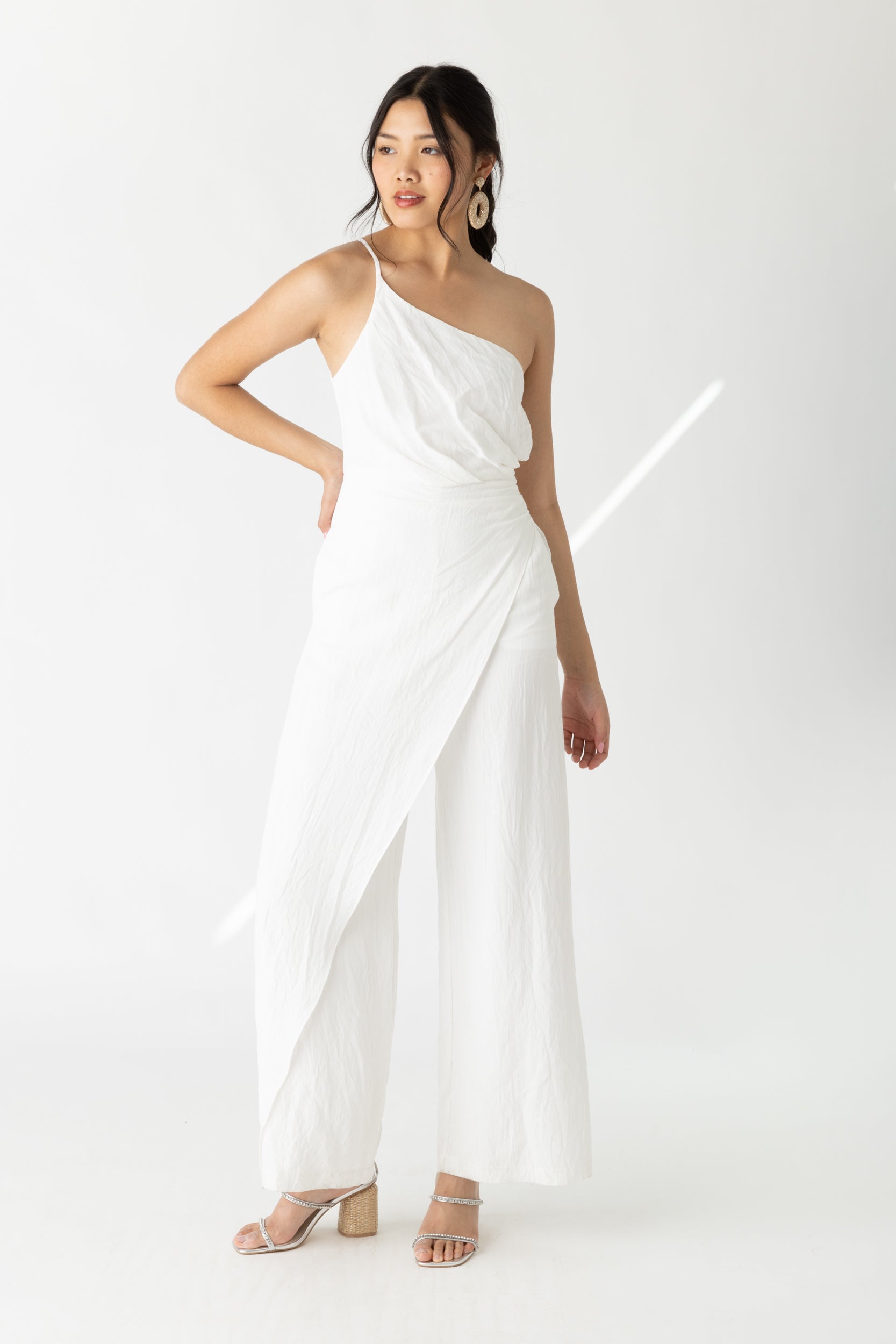 SALE - Grace One Shoulder Wrap Jumpsuit