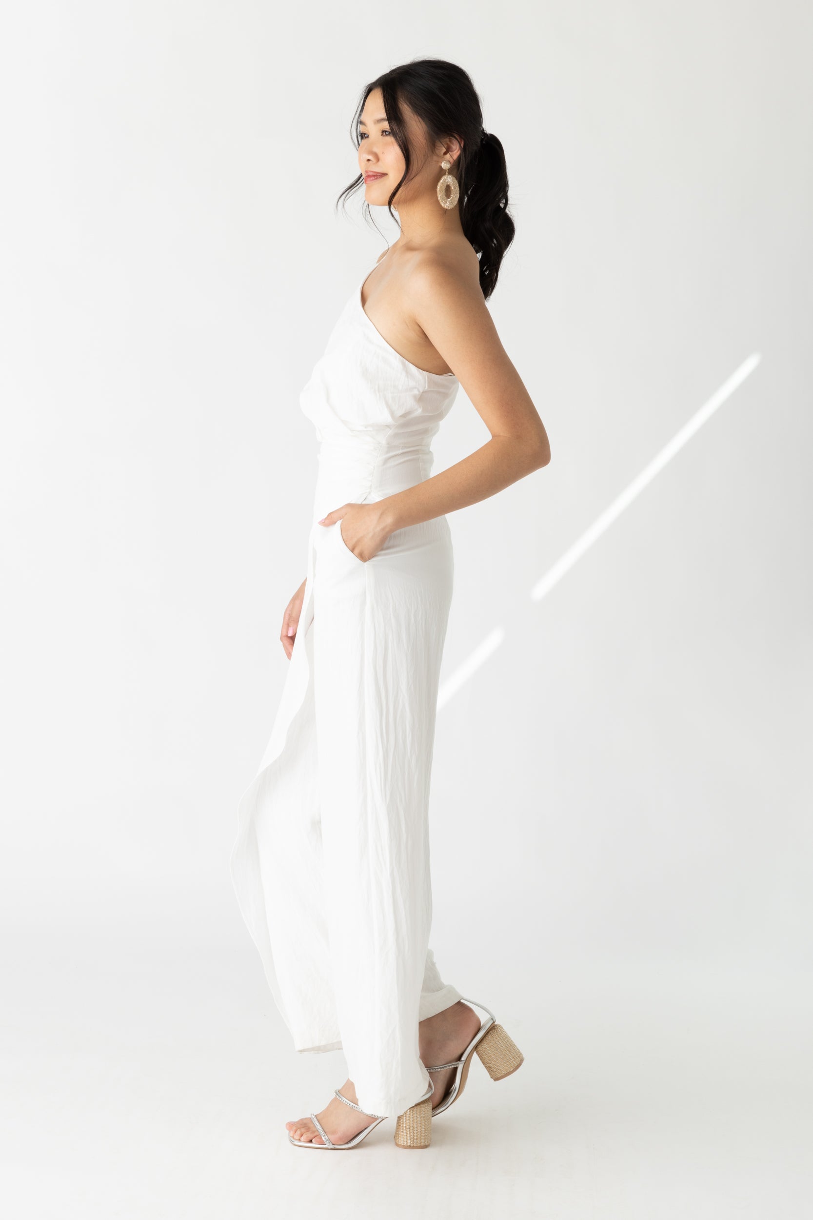 SALE - Grace One Shoulder Wrap Jumpsuit
