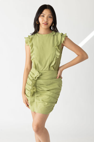 SALE - Lenny Gathered Skirt Mini Dress