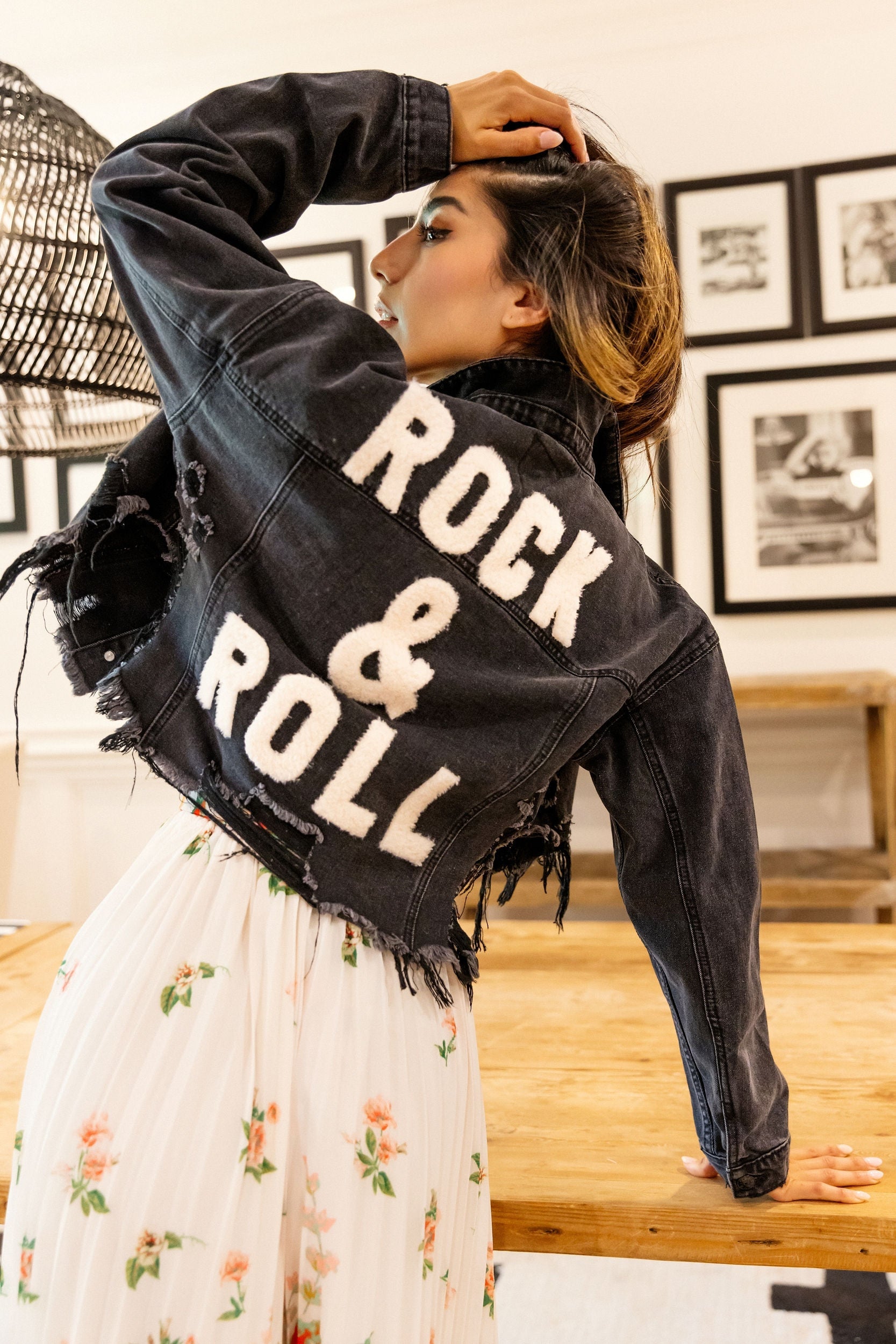 The Fortner Cropped Rock N Roll Jean Jacket