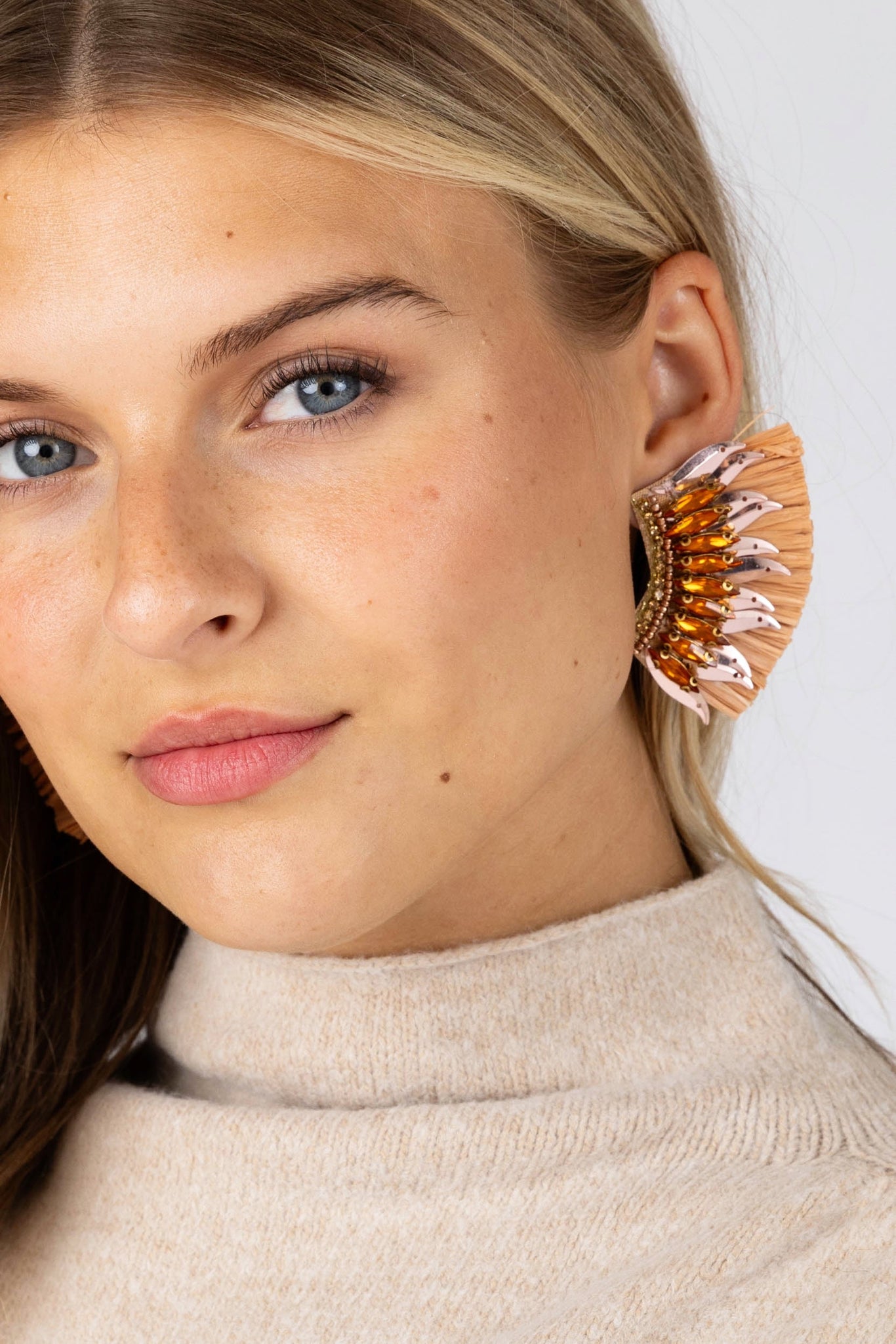 SALE - Suzie Raffia Wing Earring