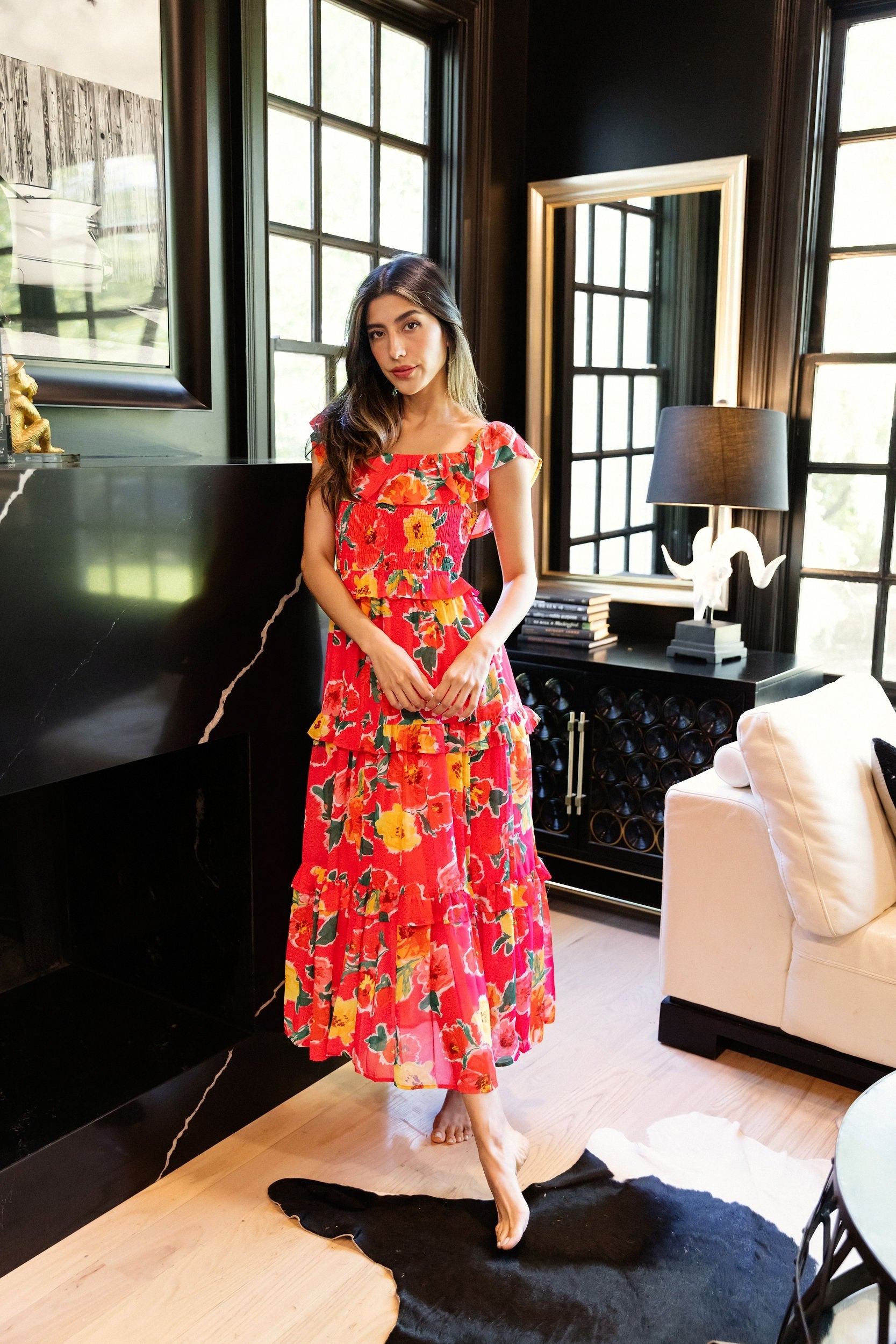 The Whitis Printed Midi Dress