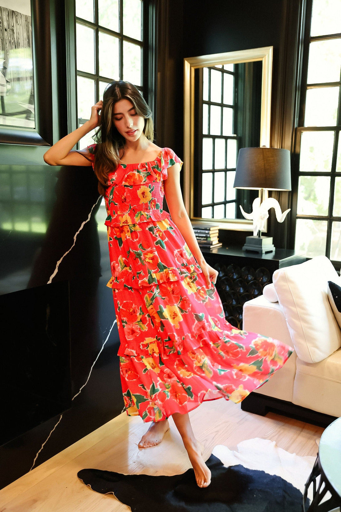 The Whitis Printed Midi Dress