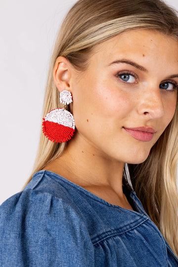SALE - Lilian Round Beaded Earrings