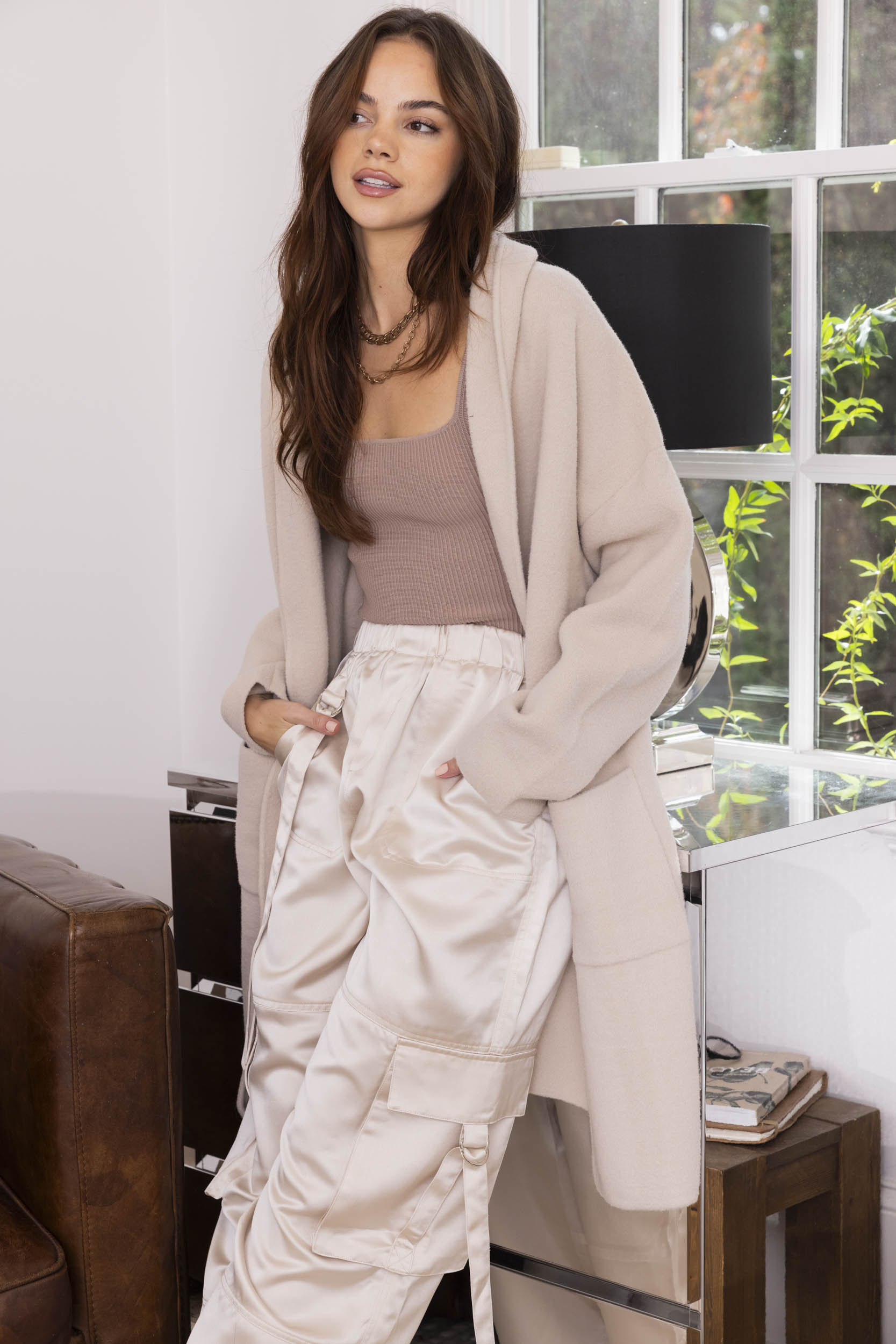 SALE - Flora Knit Shawl Collar Coat