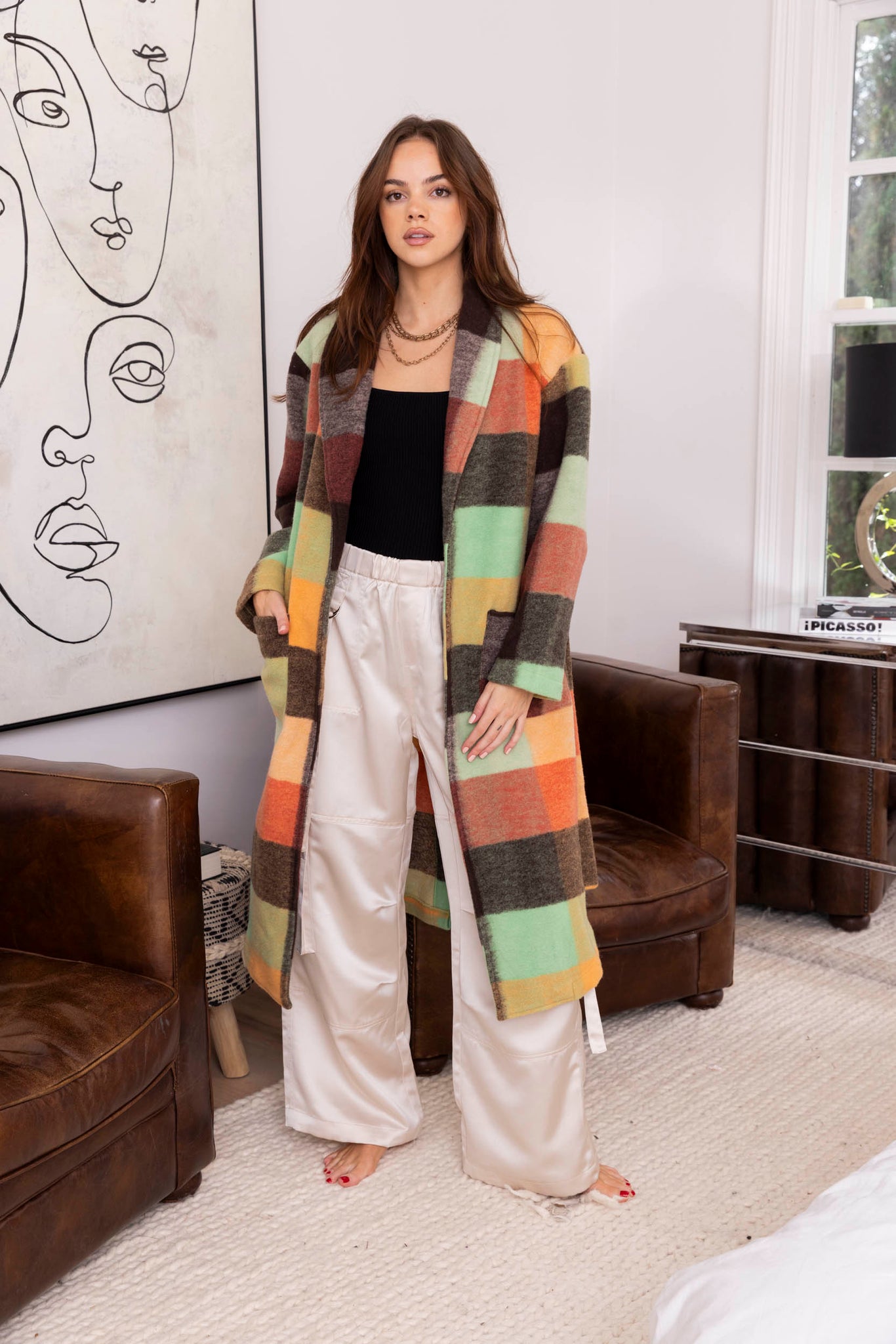 Lilah Fuzzy Midi Coat